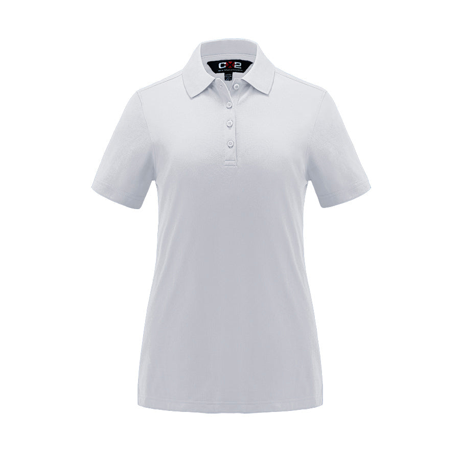 S05786 - Elite - Ladies Cotton/Poly/Spandex Polo White 5786 __label: NEW cotton polo L400