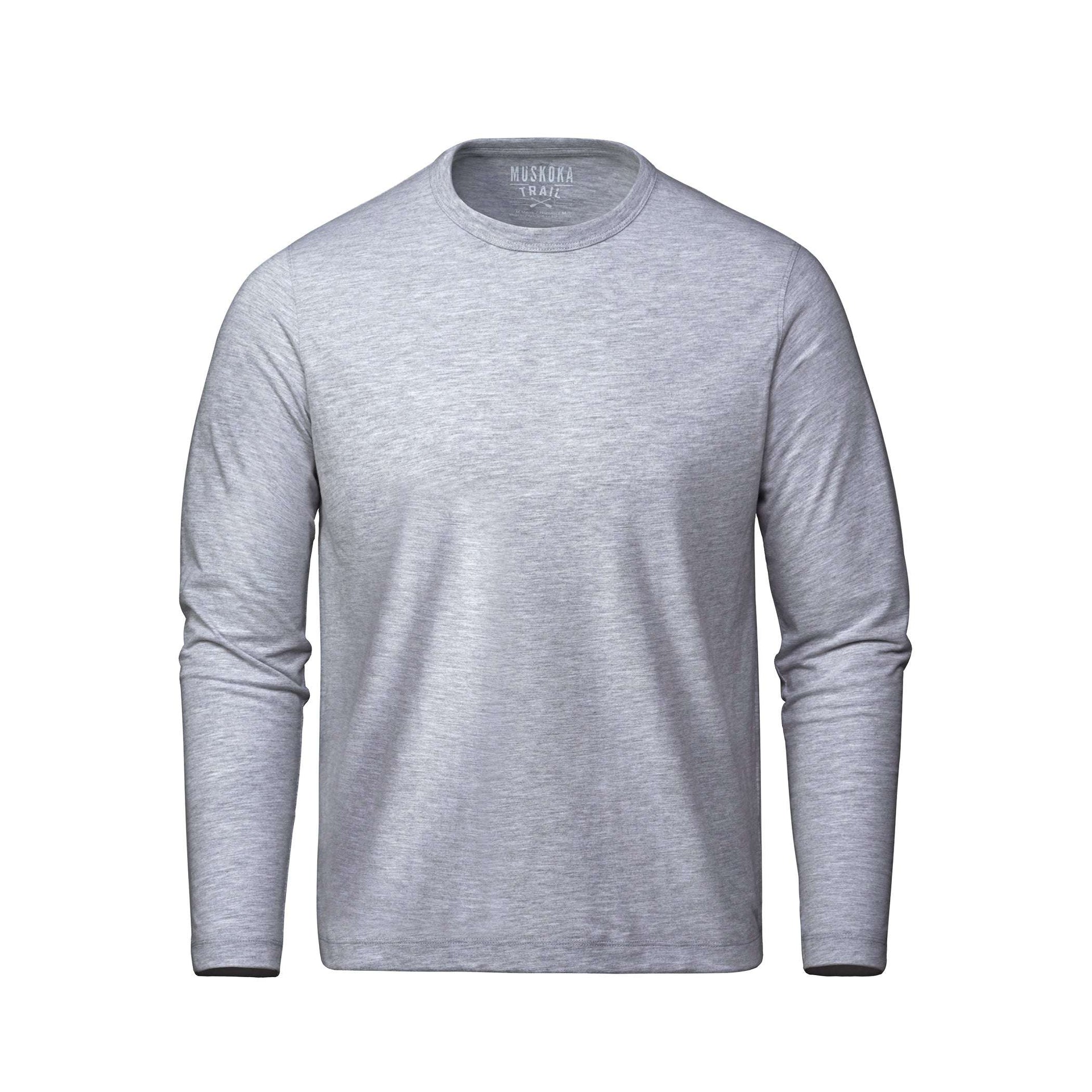 S05895 - Riverside - Cotton-Poly Long Sleeve Crewneck T-Shirt Melange Grey 2400 5400 5895 __label:MID AUG __label:NEW long sleeve S05895 S5895
