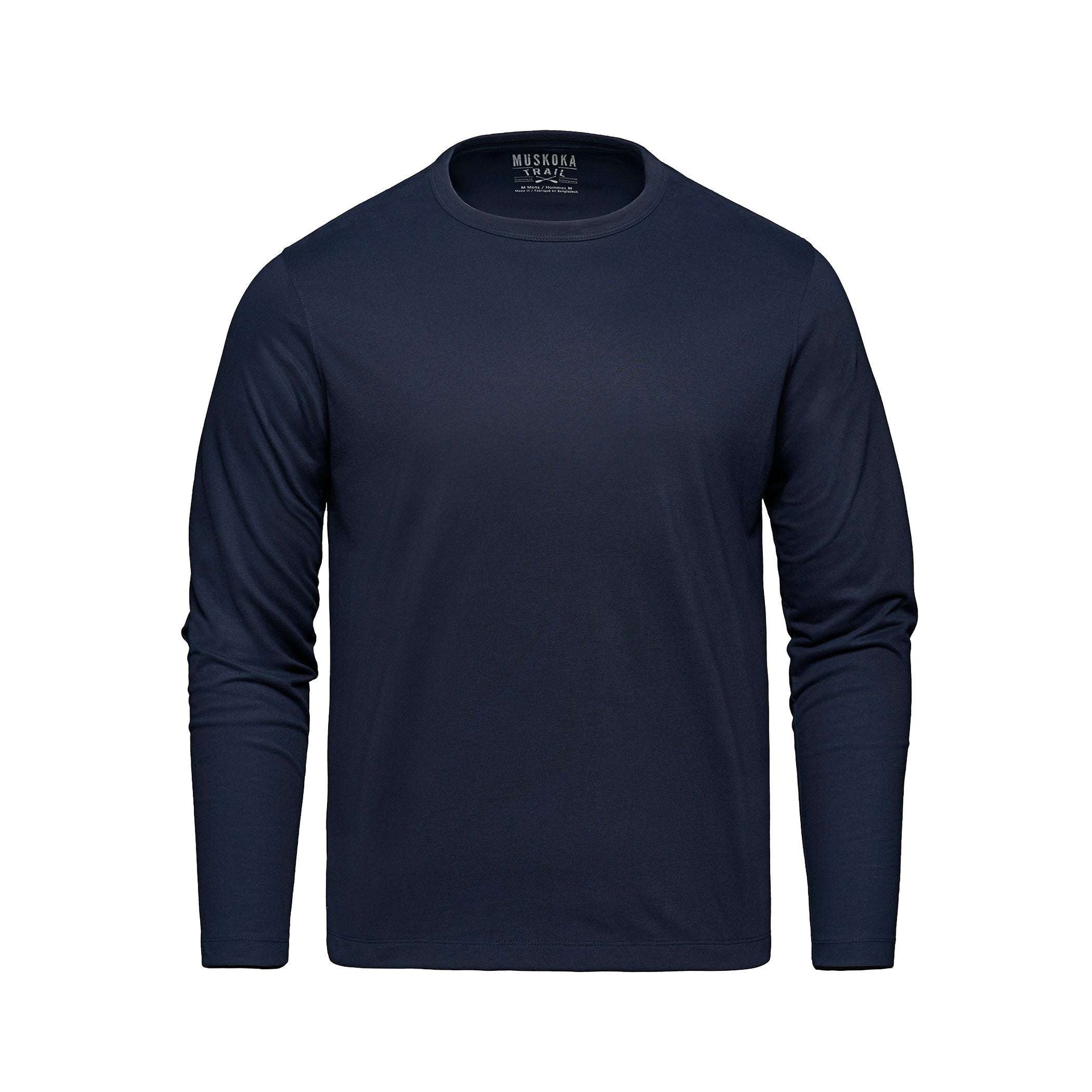 S05895 - Riverside - Cotton-Poly Long Sleeve Crewneck T-Shirt Midnight Navy 2400 5400 5895 __label:MID AUG __label:NEW long sleeve S05895 S5895