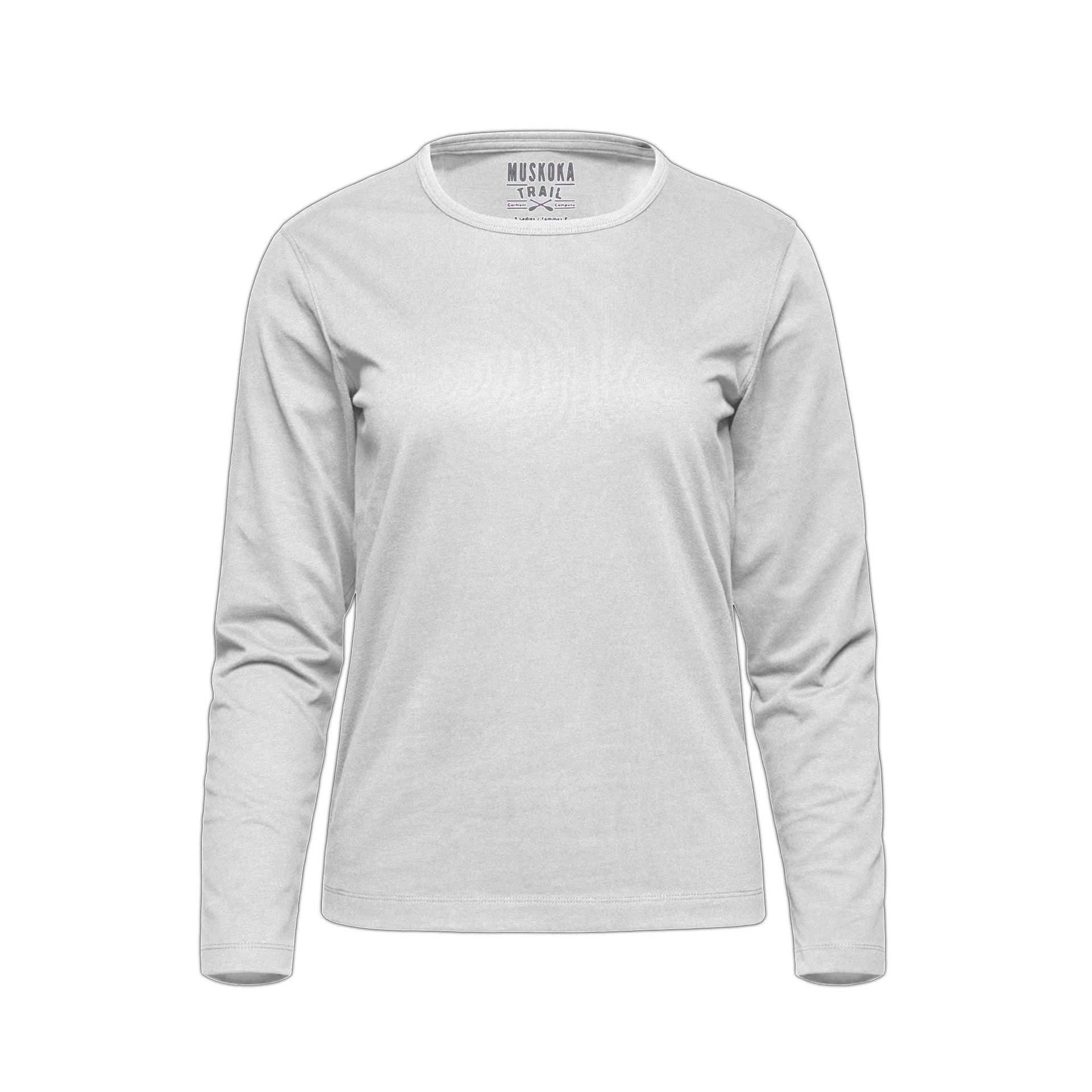 S05896 - Riverside - Ladies Cotton-Poly Long Sleeve Crewneck T-Shirt White 2400 5400 5896 __label:MID AUG __label:NEW atc8015 long sleeve long sleeve tshirt S05896 S5896