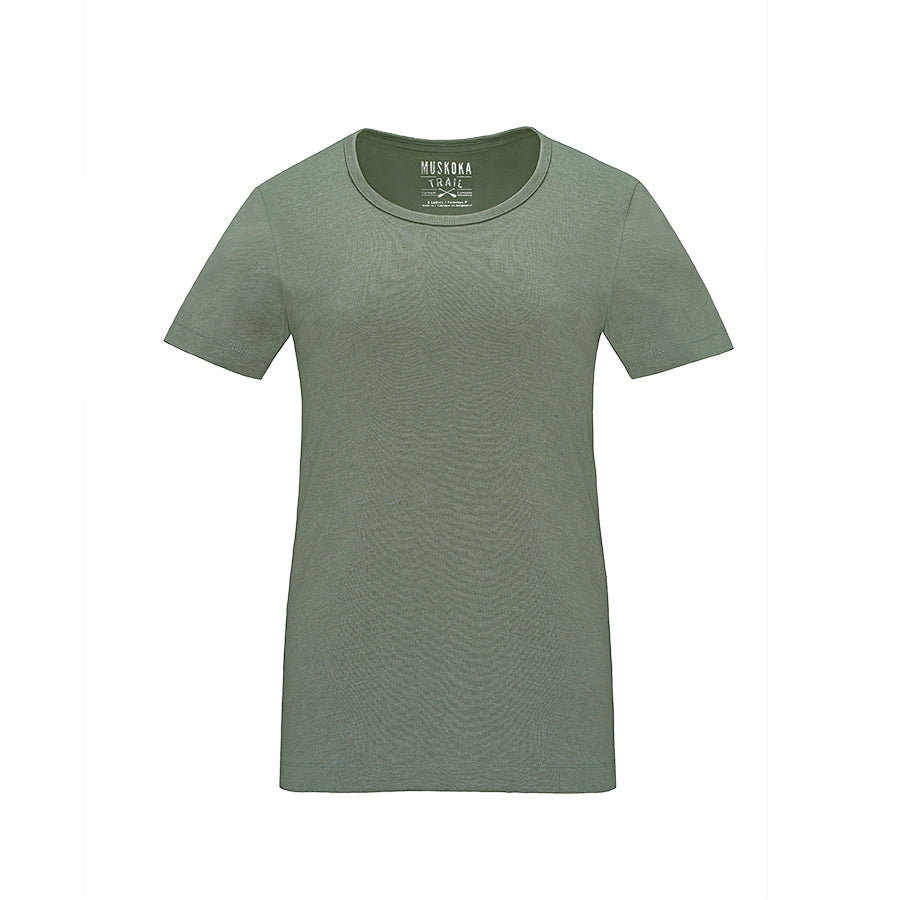 S05918 - Liberty - Ladies Poly/Cotton Crewneck T-Shirt Fatigue Green 50% Cotton 50% Recycled Polyester 5918 __label:NEW COLORS eco-friendly Ladies liberty Muskoka Trail sustainable Women