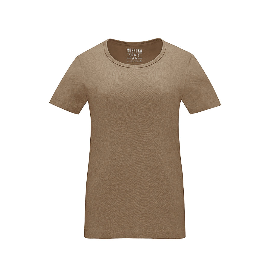 S05918 - Liberty - Ladies Poly/Cotton Crewneck T-Shirt Melange Taupe 50% Cotton 50% Recycled Polyester 5918 __label:NEW COLORS eco-friendly Ladies liberty Muskoka Trail sustainable Women