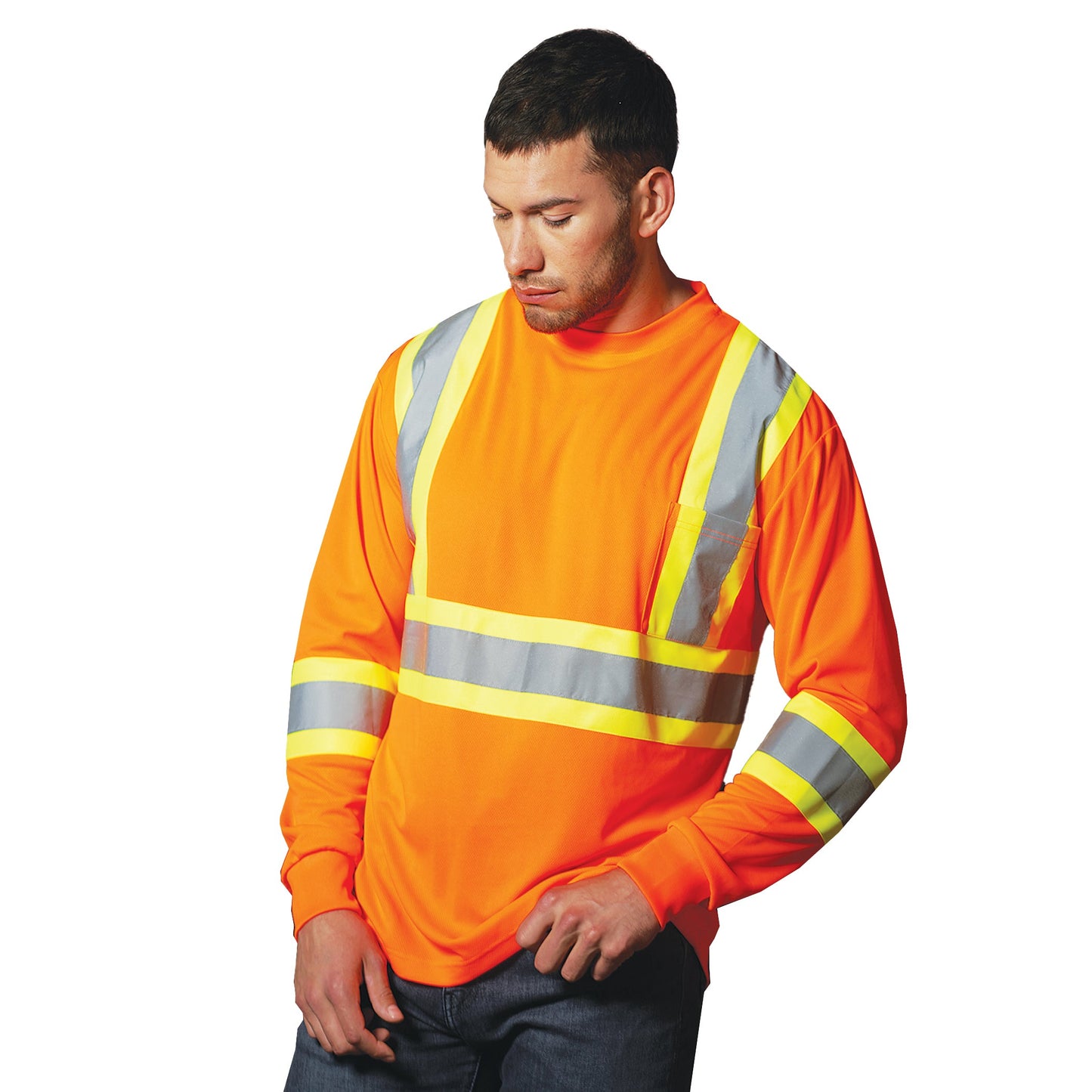 S05948 - Beacon - Long Sleeve Hi-Vis T-Shirt 5948 __label: Sept'24 __label:Coming SOON hi-vis hi-vis tee Long sleeve safety s05948 safety t-shirt