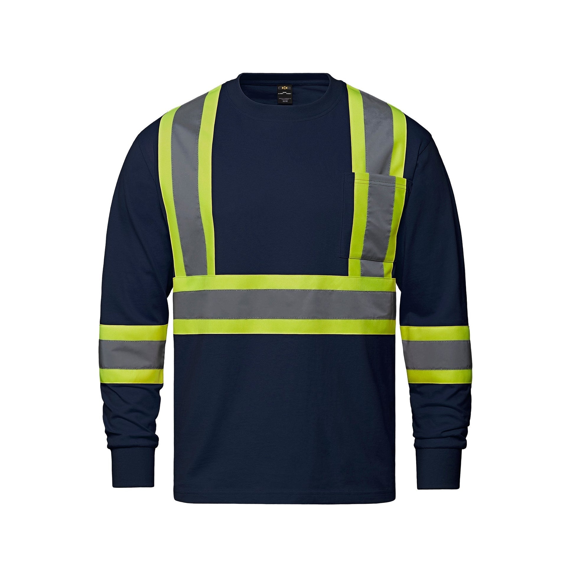 S05995 - Paramount - Cotton Long Sleeve Hi-Vis T-Shirt Navy 05995 5995 __label:IN-STOCK