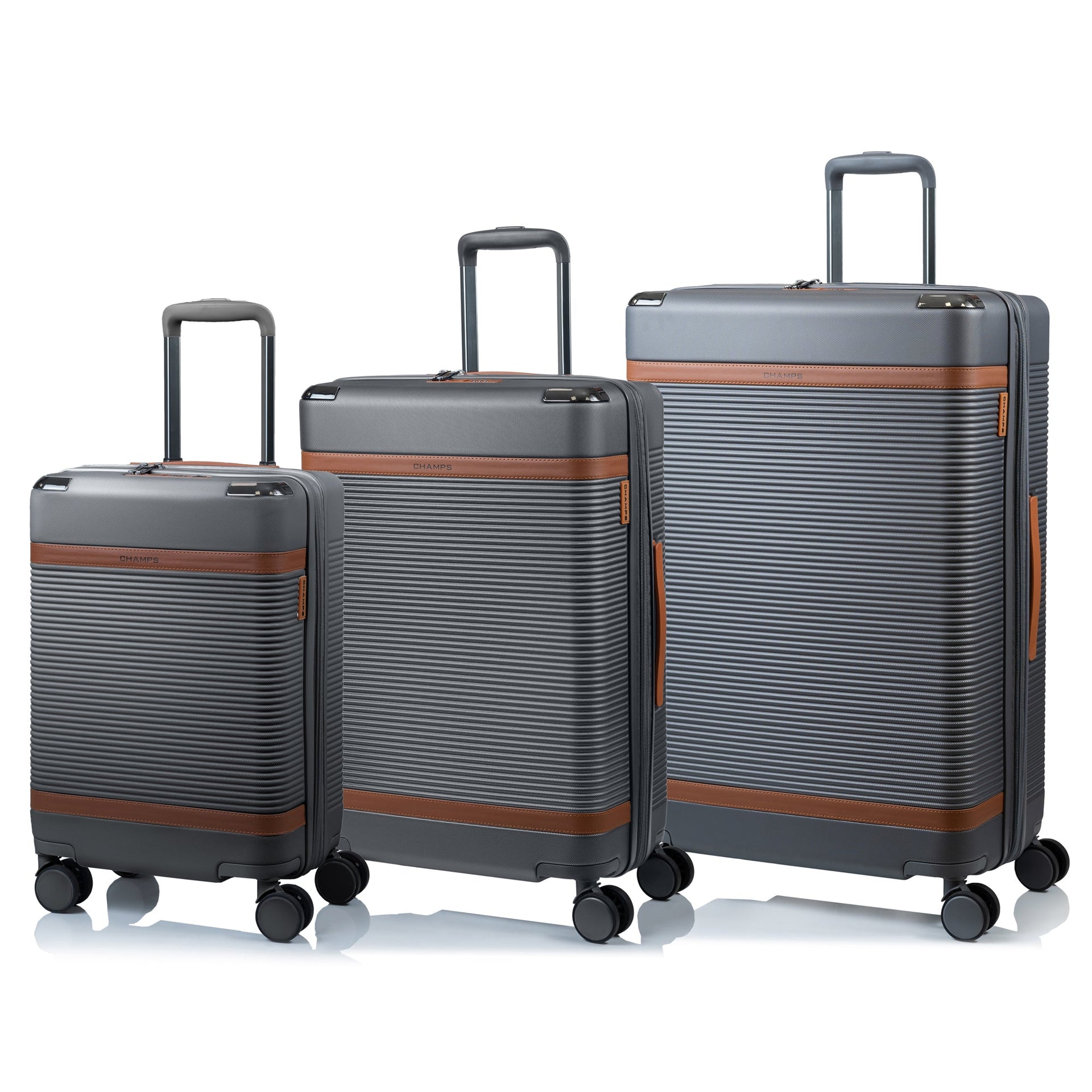 Vintage III / 3-Piece Luggage Set Grey Champs Luggage Shopify Collective