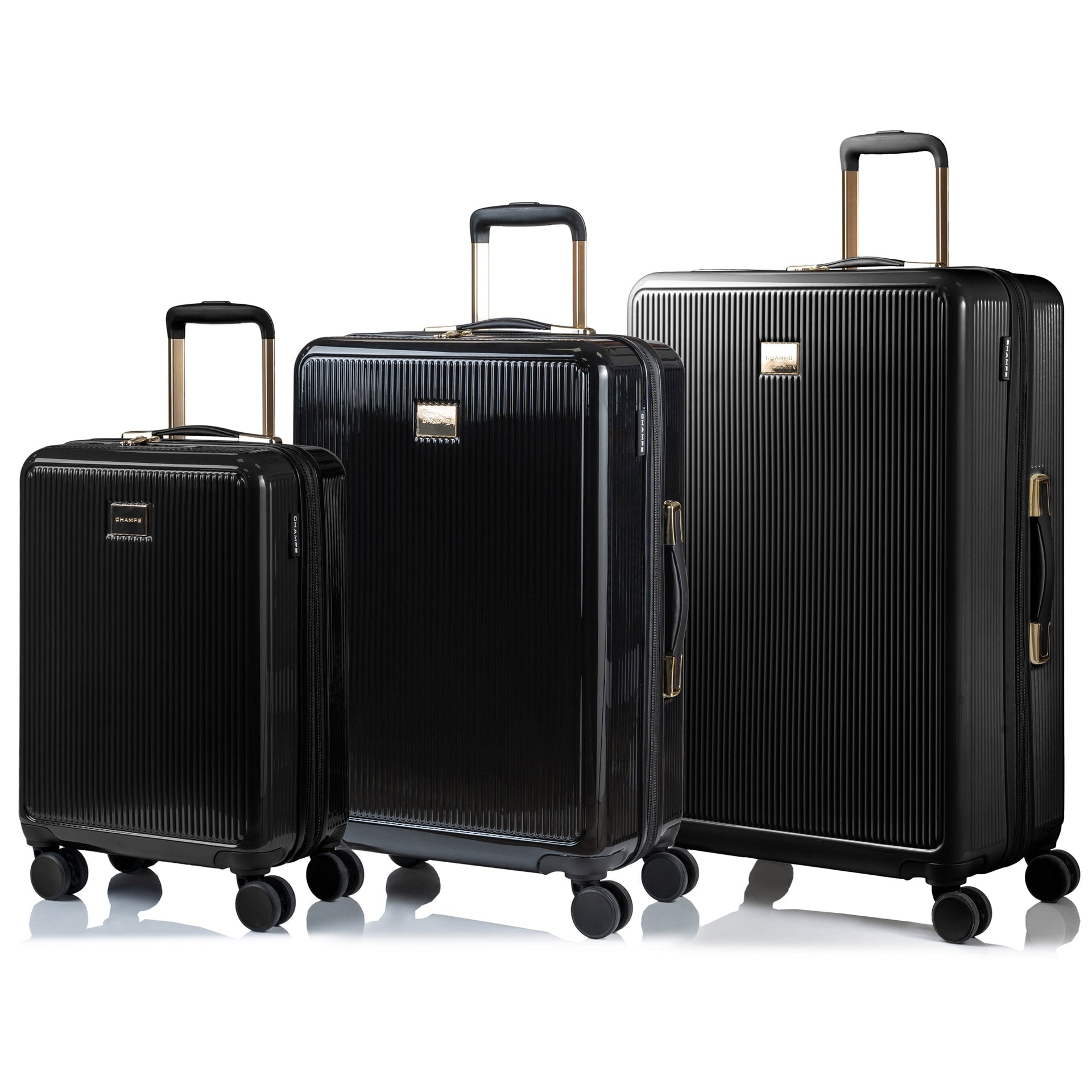 Luxe / 3-Piece Luggage Set Black Champs Luggage Shopify Collective