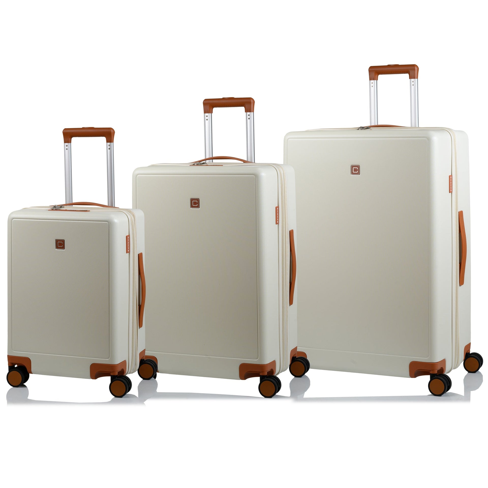 Vintage Muse / 3-Piece Luggage Set Ivory Tan Champs Luggage Shopify Collective