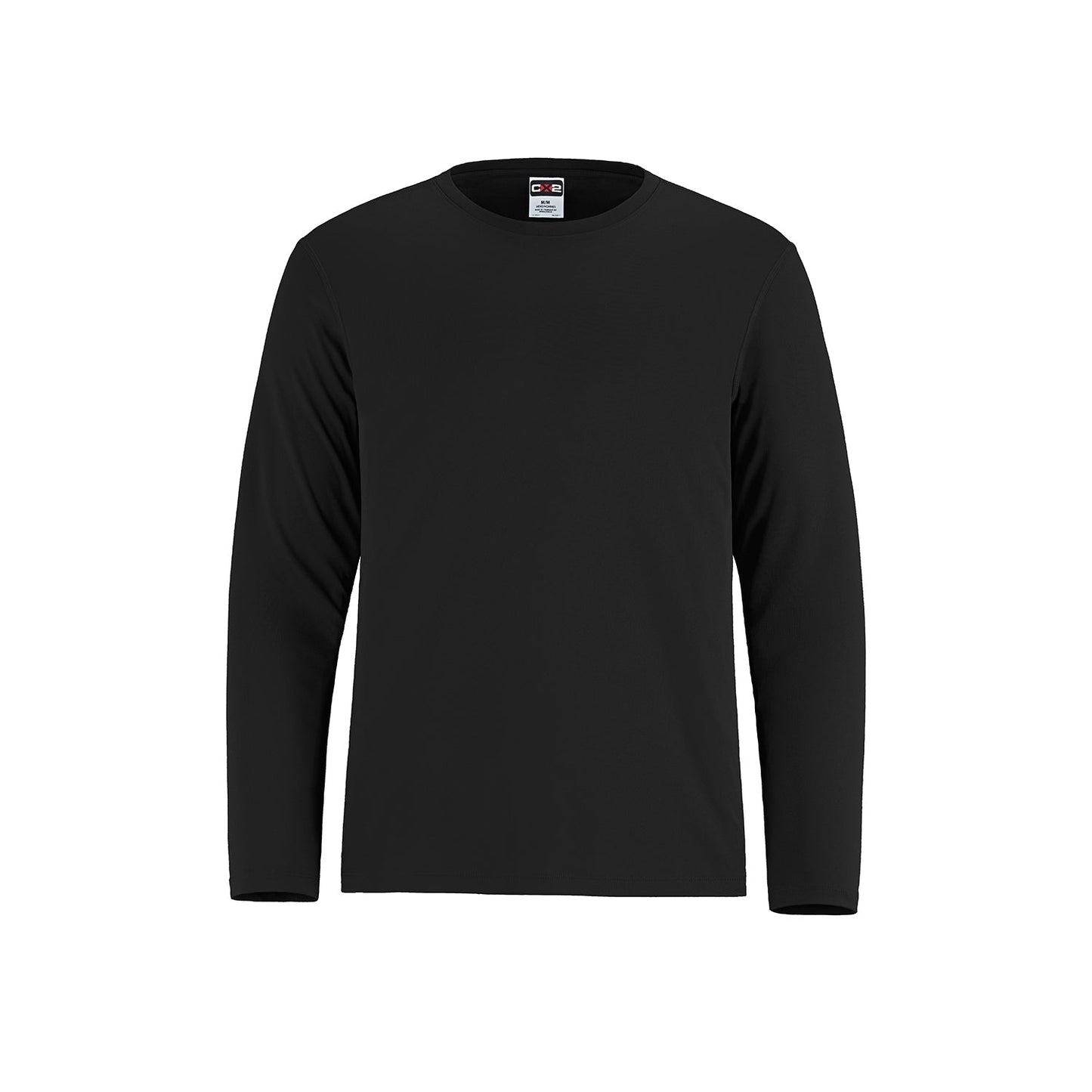 S05937 - Shore - Adult Performance Long Sleeve Crewneck T-Shirt Black 100% Polyester Carbon Peached 5937 adult CX2 dry fit dryfit mens s350 S350LS soccer soccer jerseys team