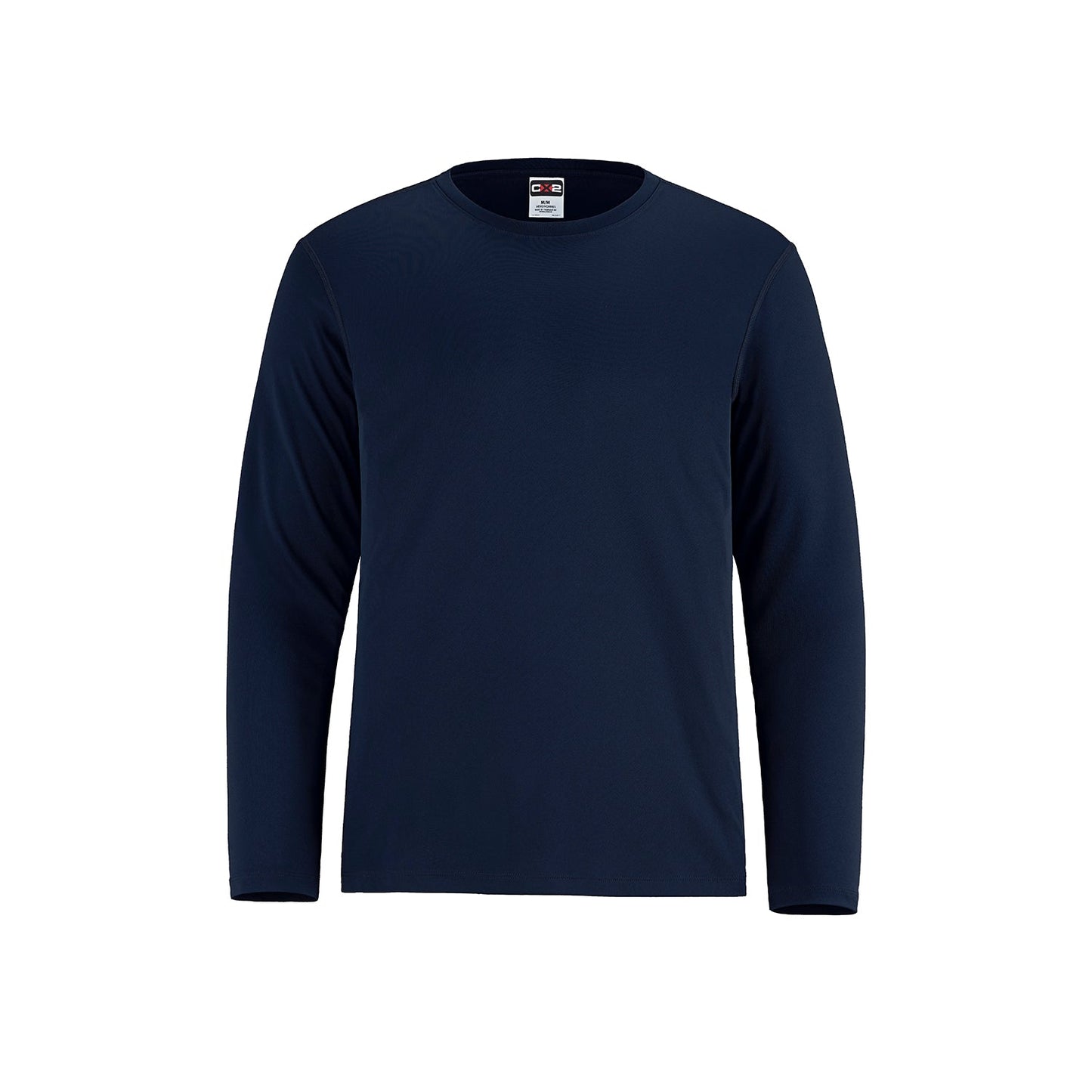 S05937 - Shore - Adult Performance Long Sleeve Crewneck T-Shirt Navy 100% Polyester Carbon Peached 5937 adult CX2 dry fit dryfit mens s350 S350LS soccer soccer jerseys team