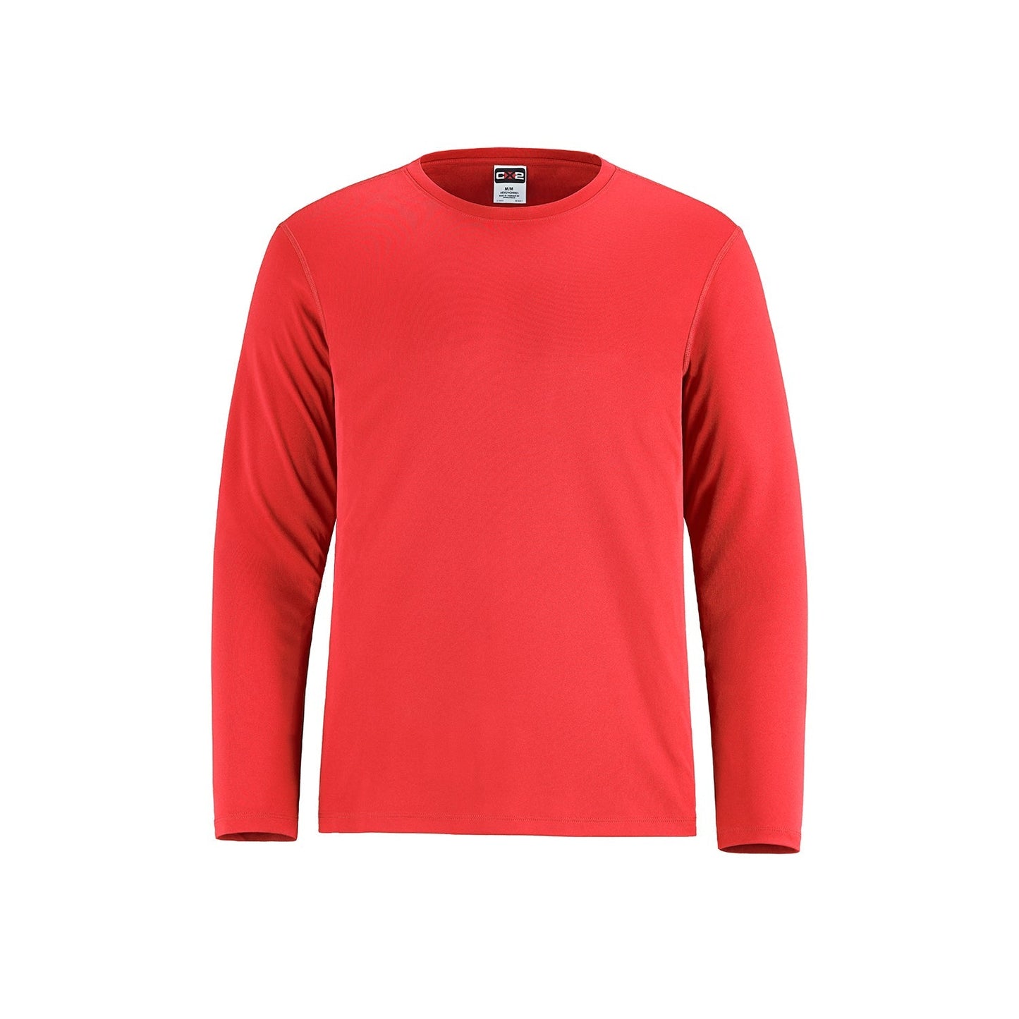 S05937 - Shore - Adult Performance Long Sleeve Crewneck T-Shirt Red 100% Polyester Carbon Peached 5937 adult CX2 dry fit dryfit mens s350 S350LS soccer soccer jerseys team