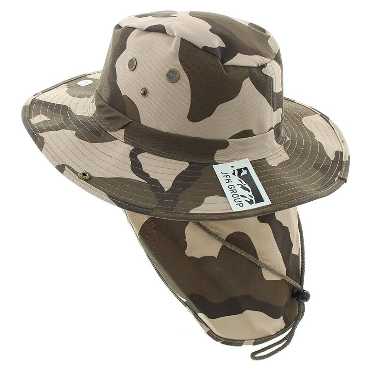 Safari Hat with Neck Cover, Solid, Various Colours & Sizes Desert Camo Dozen Special Summer Hat