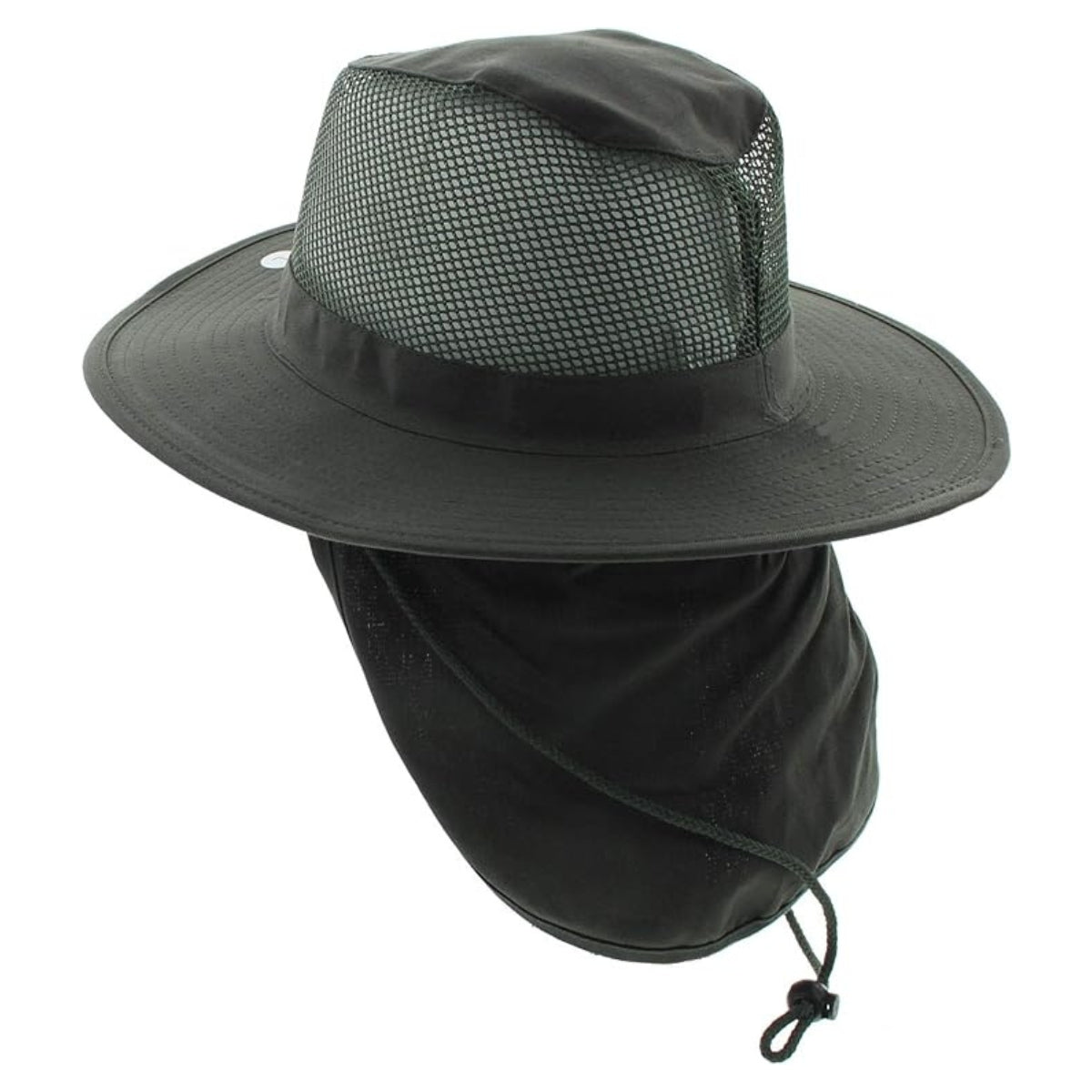 Safari Hat with Neck Cover, Mesh, Various Colours & Sizes Olive Dozen Special Summer Hat