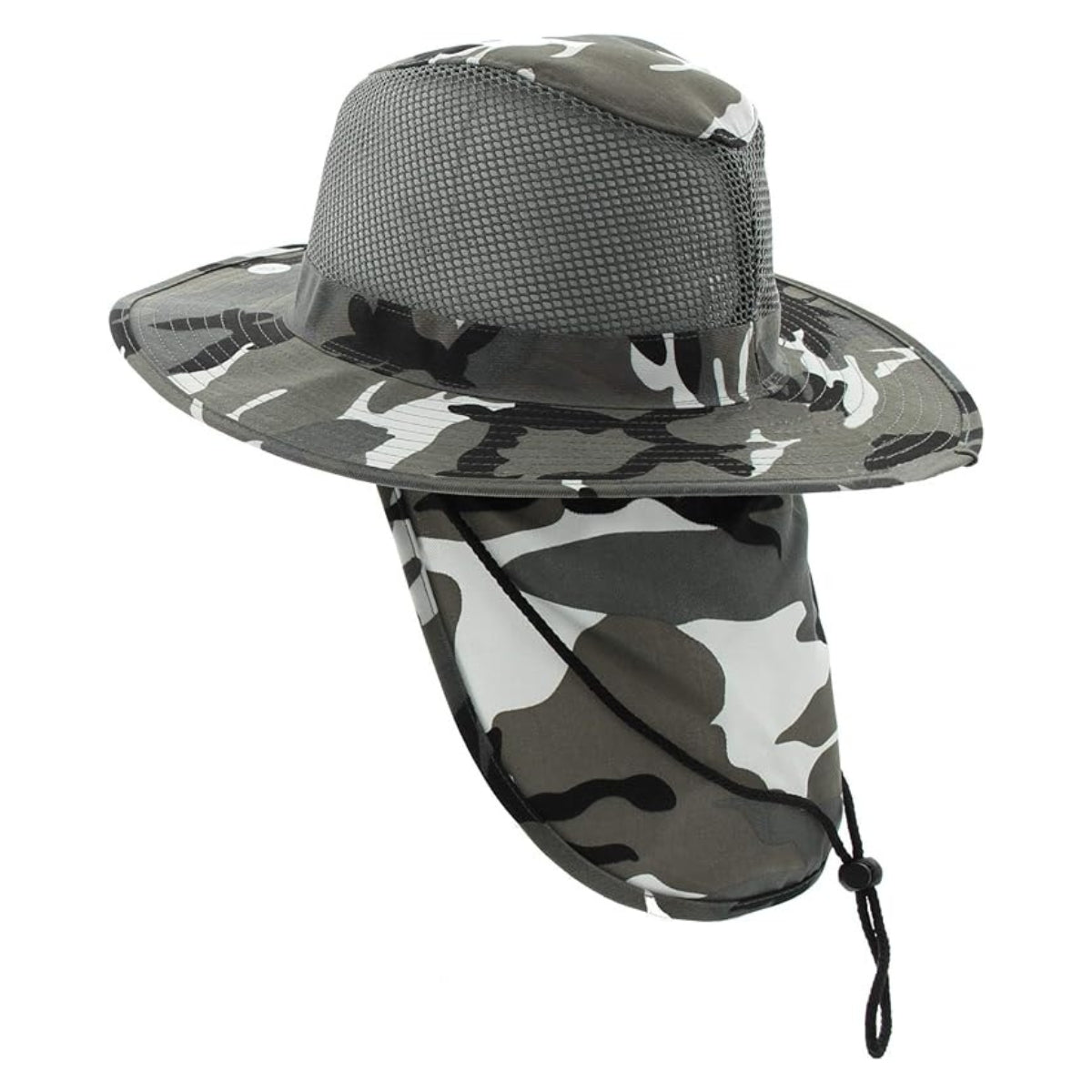 Safari Hat with Neck Cover, Mesh, Various Colours & Sizes City Camo Dozen Special Summer Hat