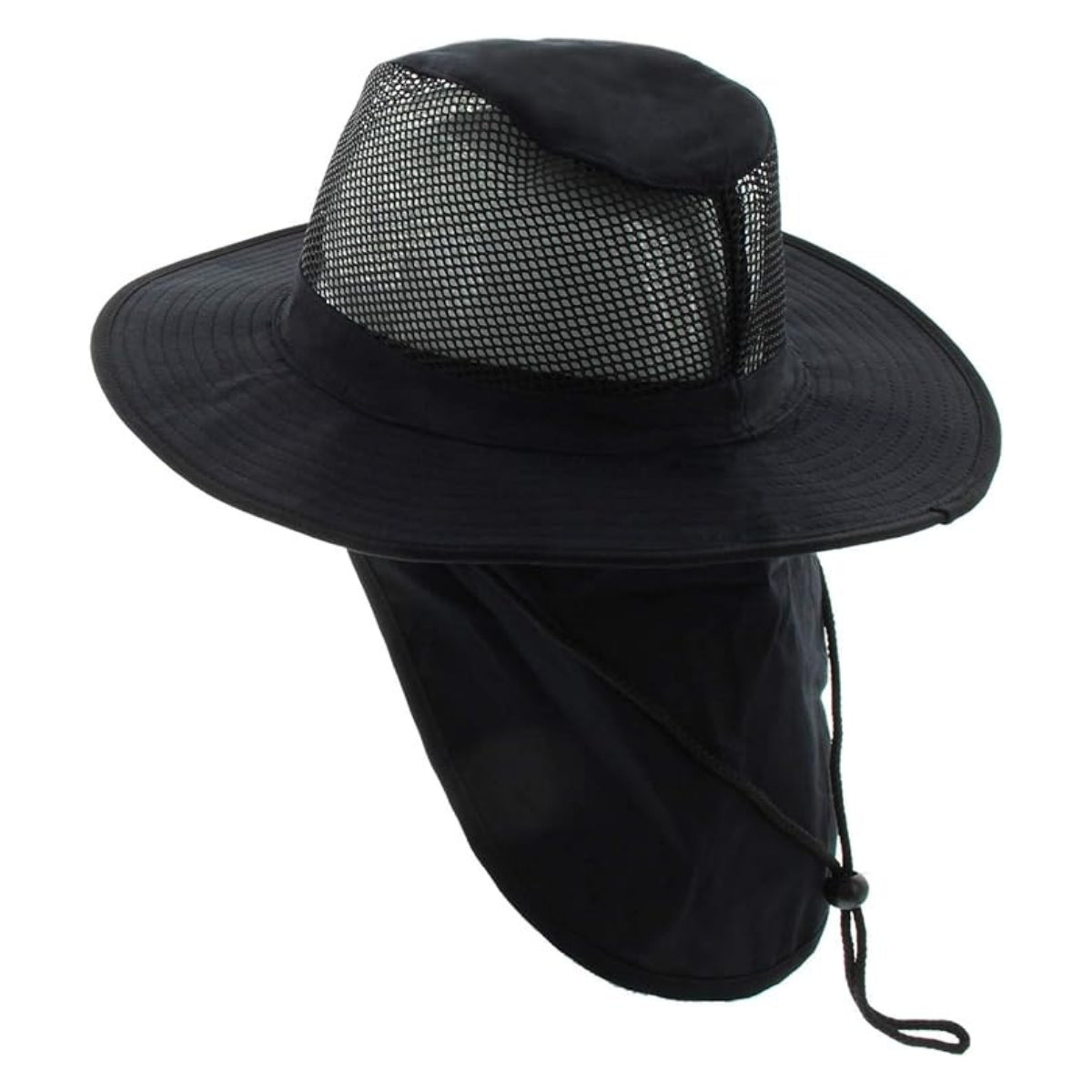 Safari Hat with Neck Cover, Mesh, Various Colours & Sizes Black Dozen Special Summer Hat