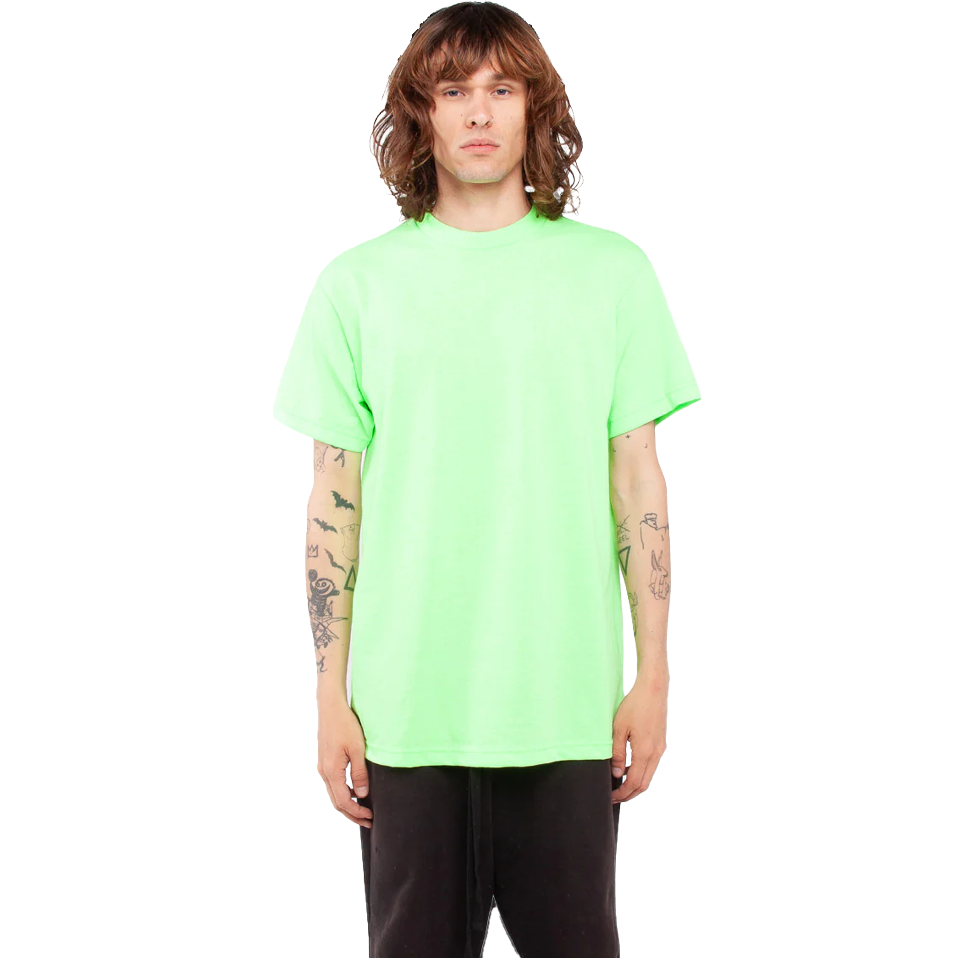 Active Short Sleeve - 6.0 oz Safety Green Active COTTON MEN MIDWEIGHT Shaka Wear SHORTSLEEVES shsdchildproduct tearaway UNFITTED