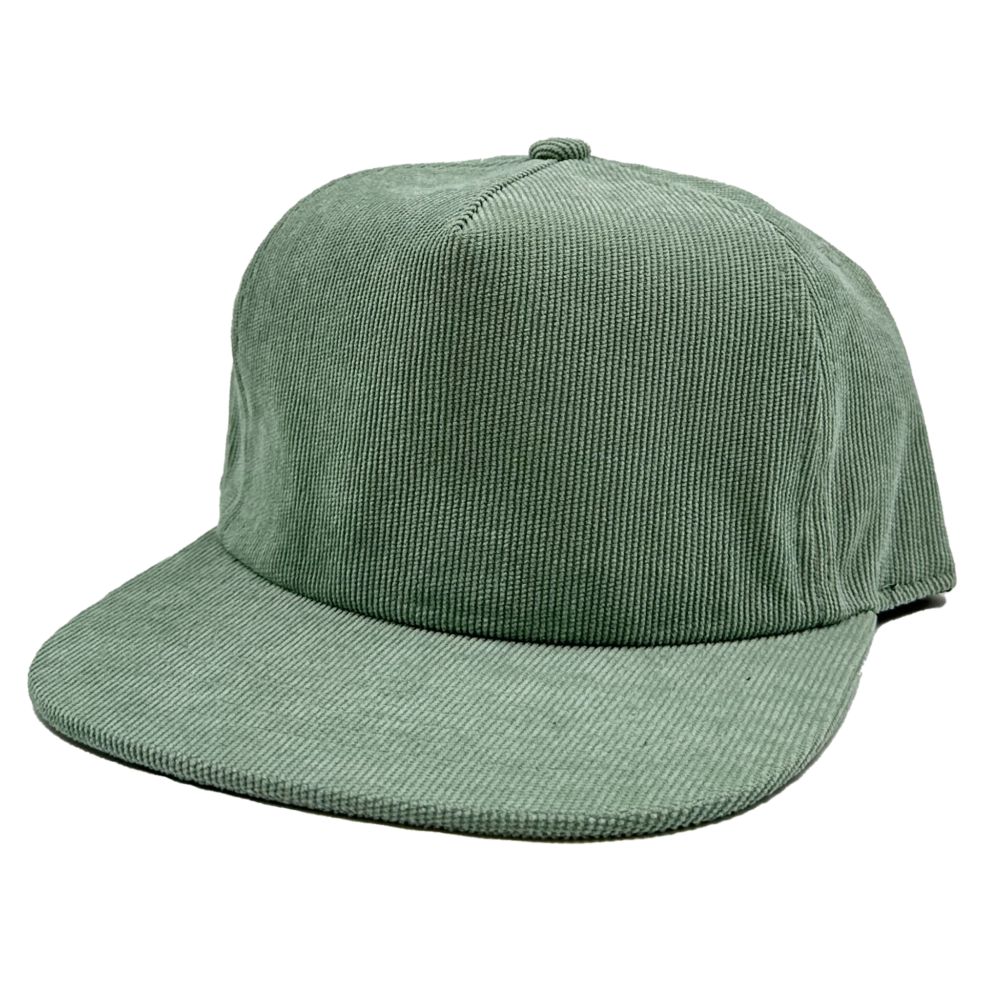 GNV-10195P - 5 panels Flat Bill Corduroy Cap Sage One Size 5 PANELS CORDUROY FLAT FLAT BILL GNV-10195P HIGH PROFILE nissi caps POLYESTER SNAPBACK STRUCTURED UNISEX