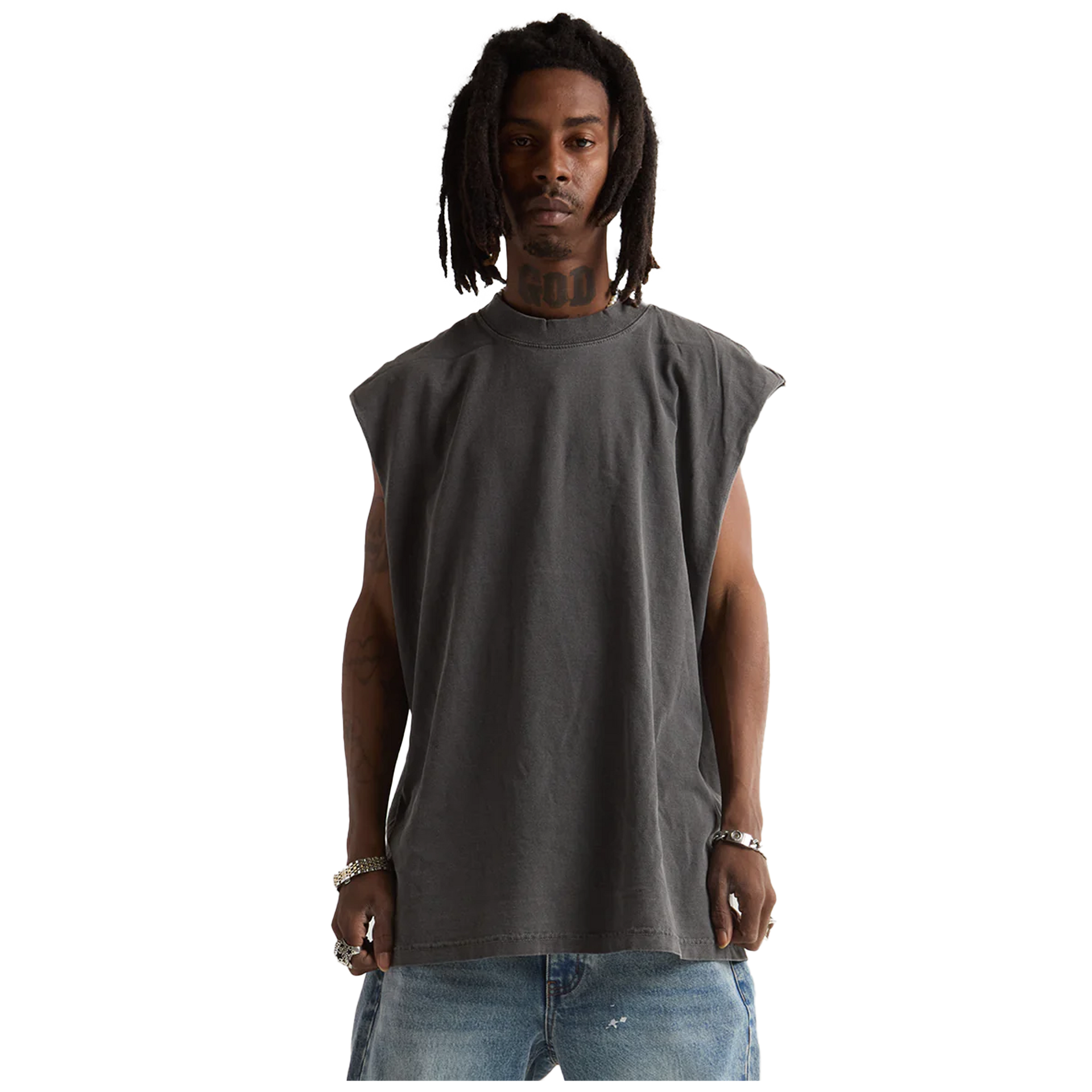 Garment Dye Muscle Tee - 7.5 oz Shadow COTTON GARMENT DYE GARMENT DYES Heavyweight MEN OVERSIZED Shaka Wear TANK TOP
