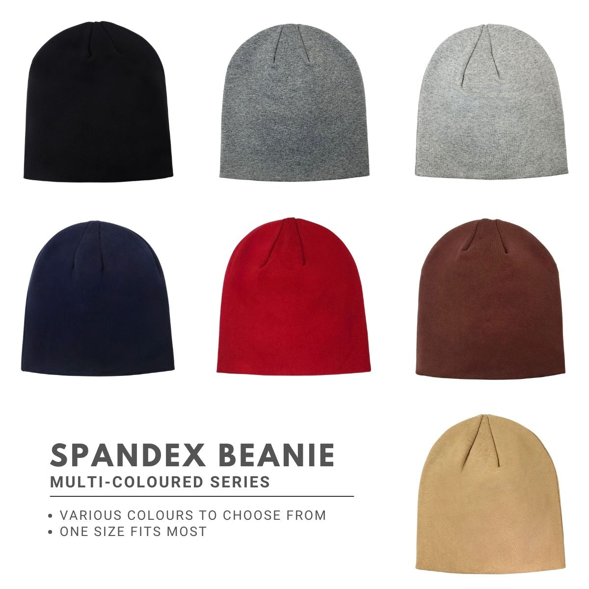 Spandex Beanie - Multi-Coloured, No Cuff