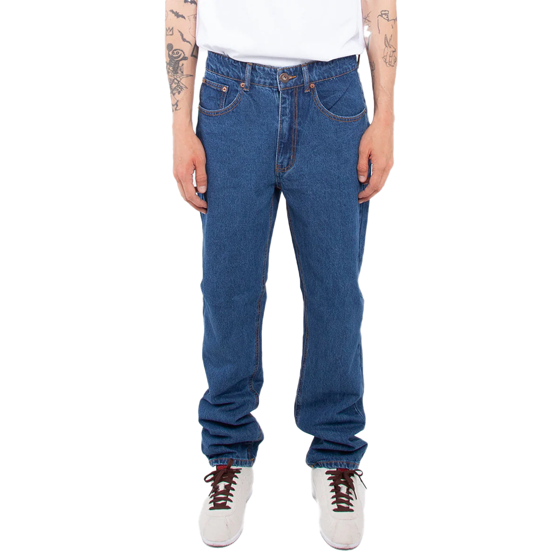 13.0 oz Denim Jeans Stone Wash Dark Blue BOTTOMS COTTON JEANS MEN Shaka Wear