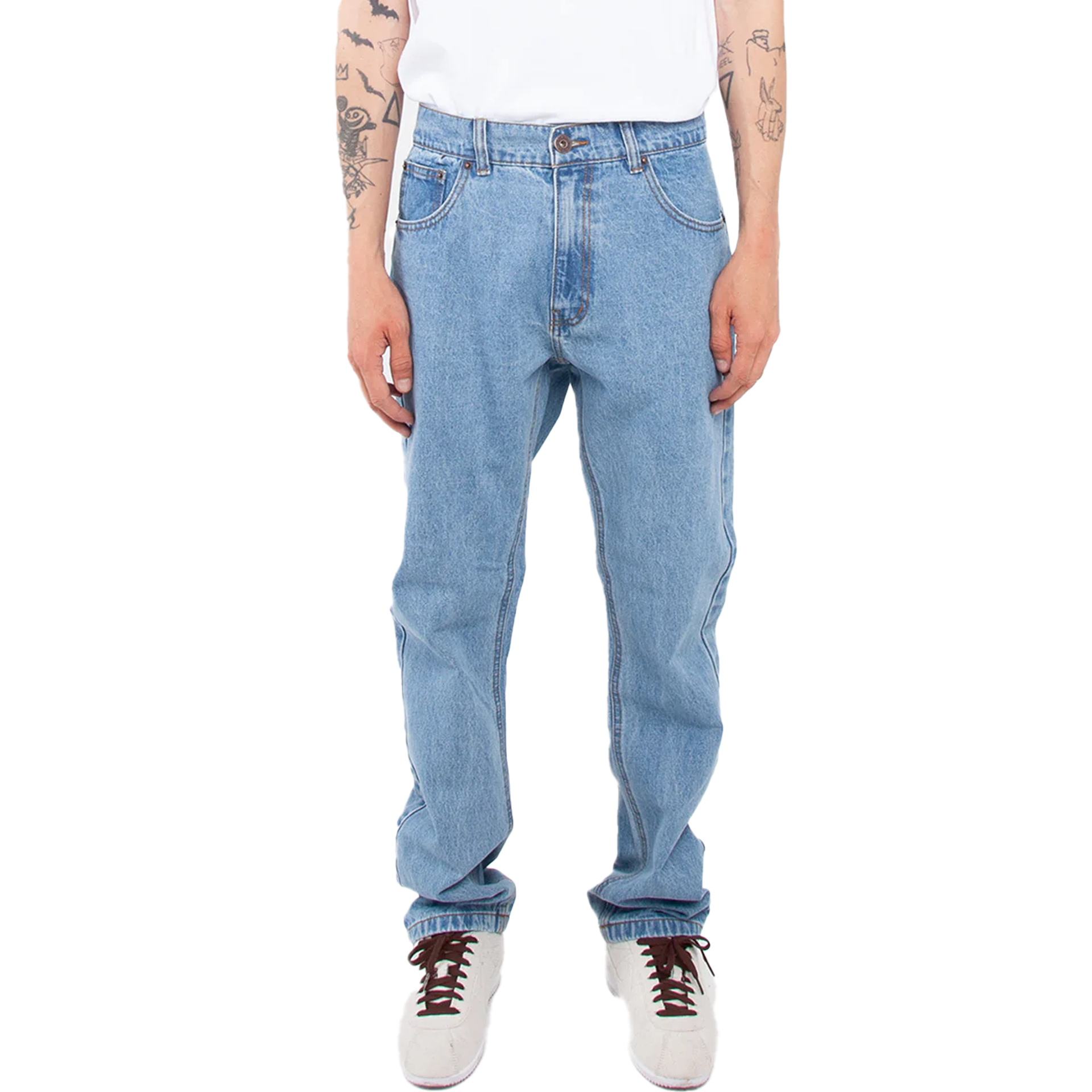 13.0 oz Denim Jeans Stone Wash Light Blue BOTTOMS COTTON JEANS MEN Shaka Wear