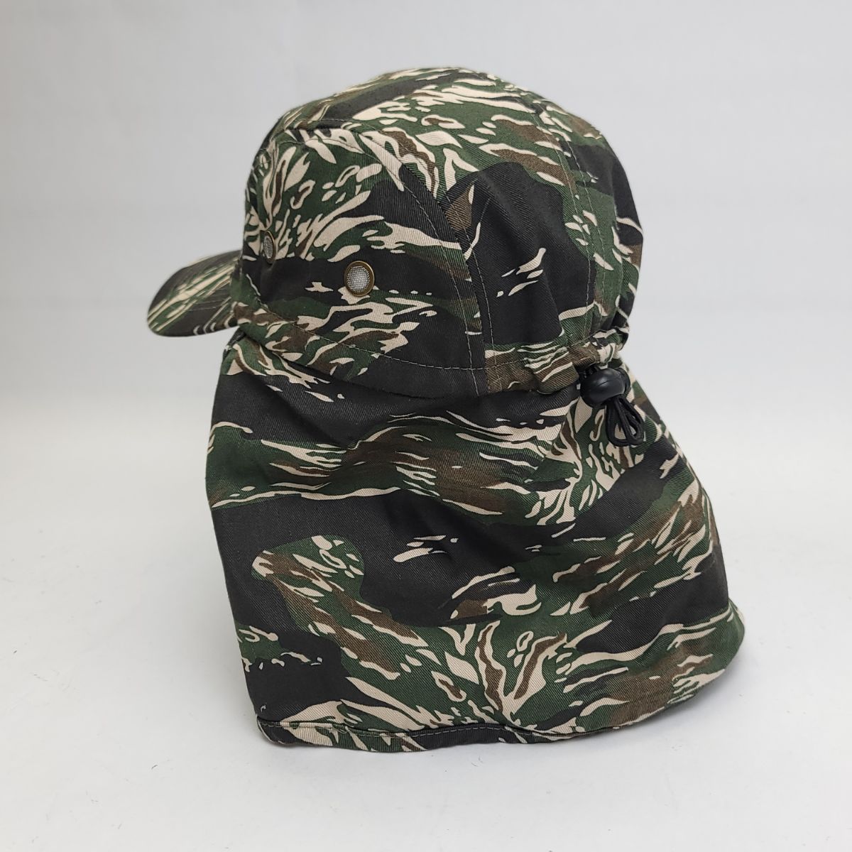 5 Panel Hiking Cap with Neck Cover, Various Colours, Adjustable Skinny Green Camo OSFA Hiking Hat Summer Hat
