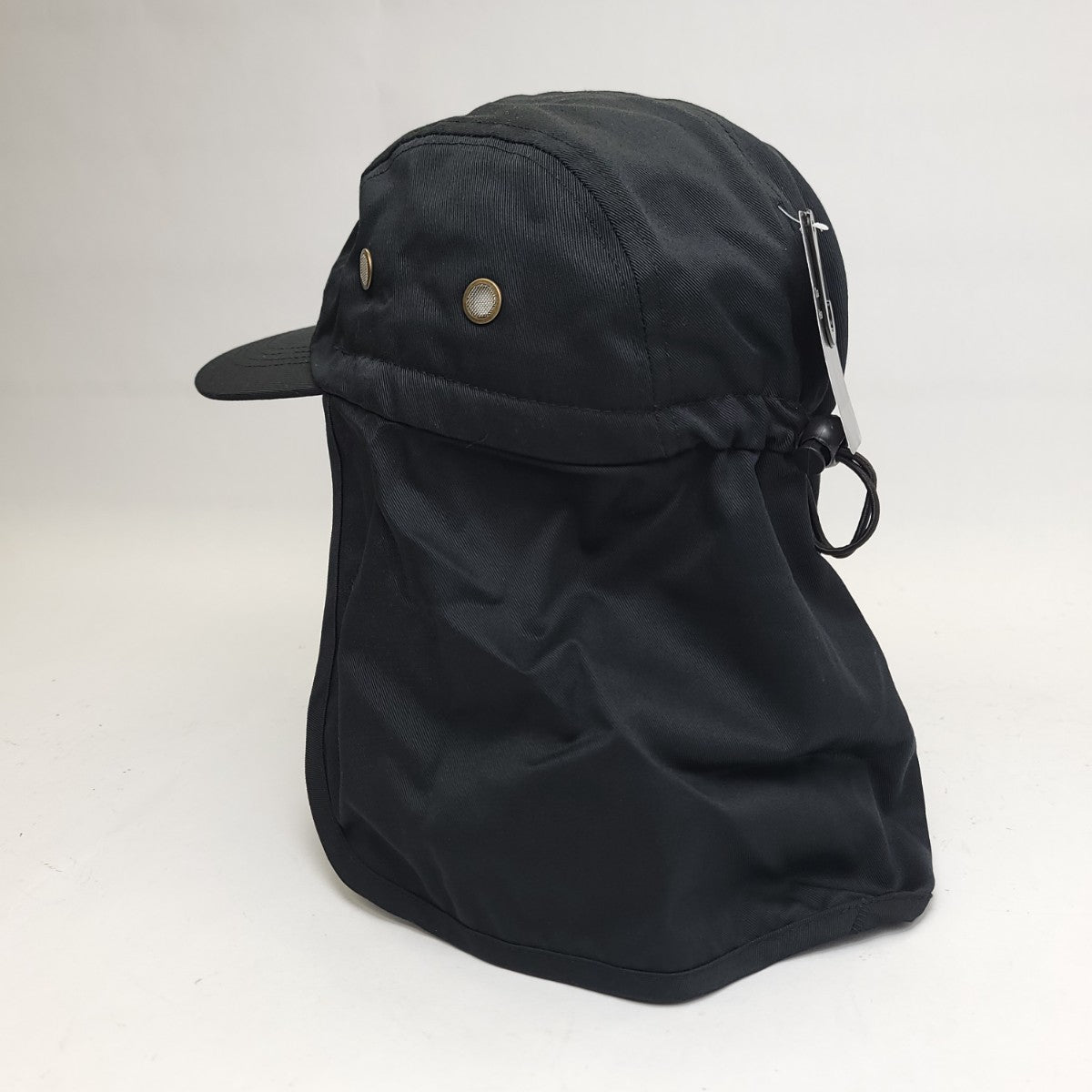 5 Panel Hiking Cap with Neck Cover, Various Colours, Adjustable Black OSFA Hiking Hat Summer Hat