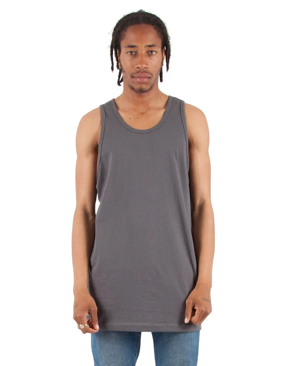 Tank Top - 6.0 oz Dark Grey COTTON MEN MIDWEIGHT REGULAR Shaka Wear SHORTSLEEVES TANK TOP