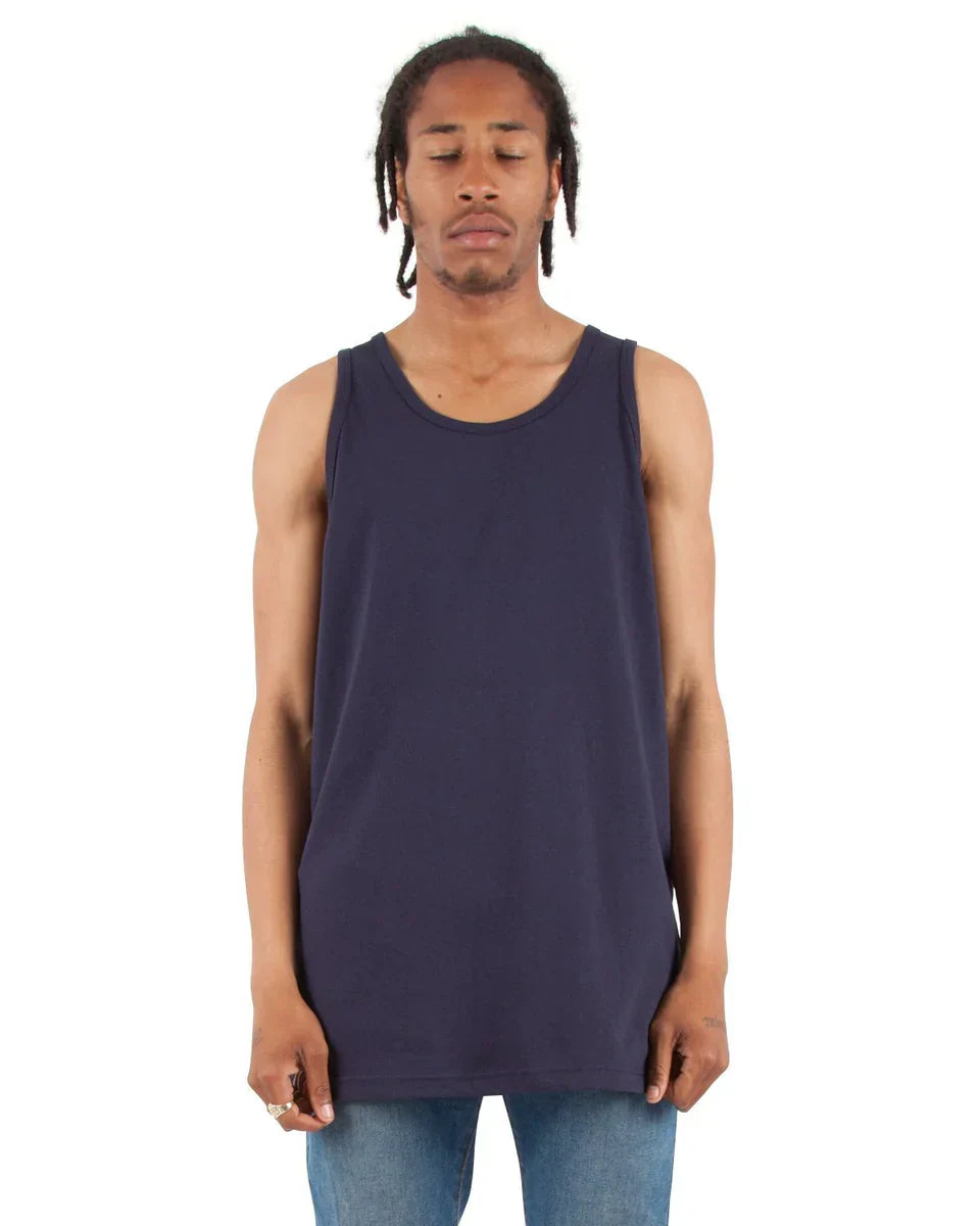Tank Top - 6.0 oz Navy COTTON MEN MIDWEIGHT REGULAR Shaka Wear SHORTSLEEVES TANK TOP