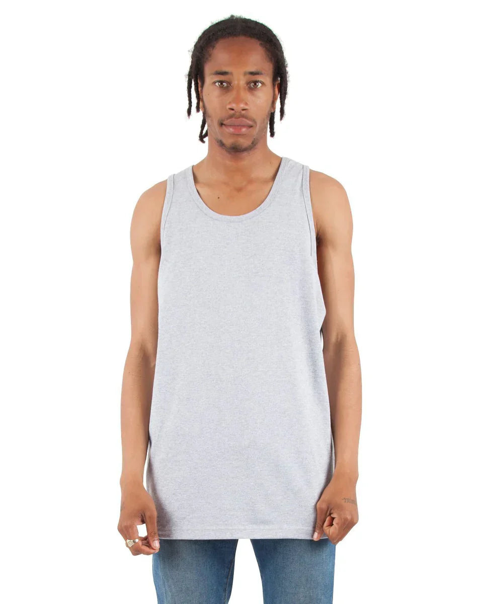 Tank Top - 6.0 oz Heather Grey COTTON MEN MIDWEIGHT REGULAR Shaka Wear SHORTSLEEVES TANK TOP