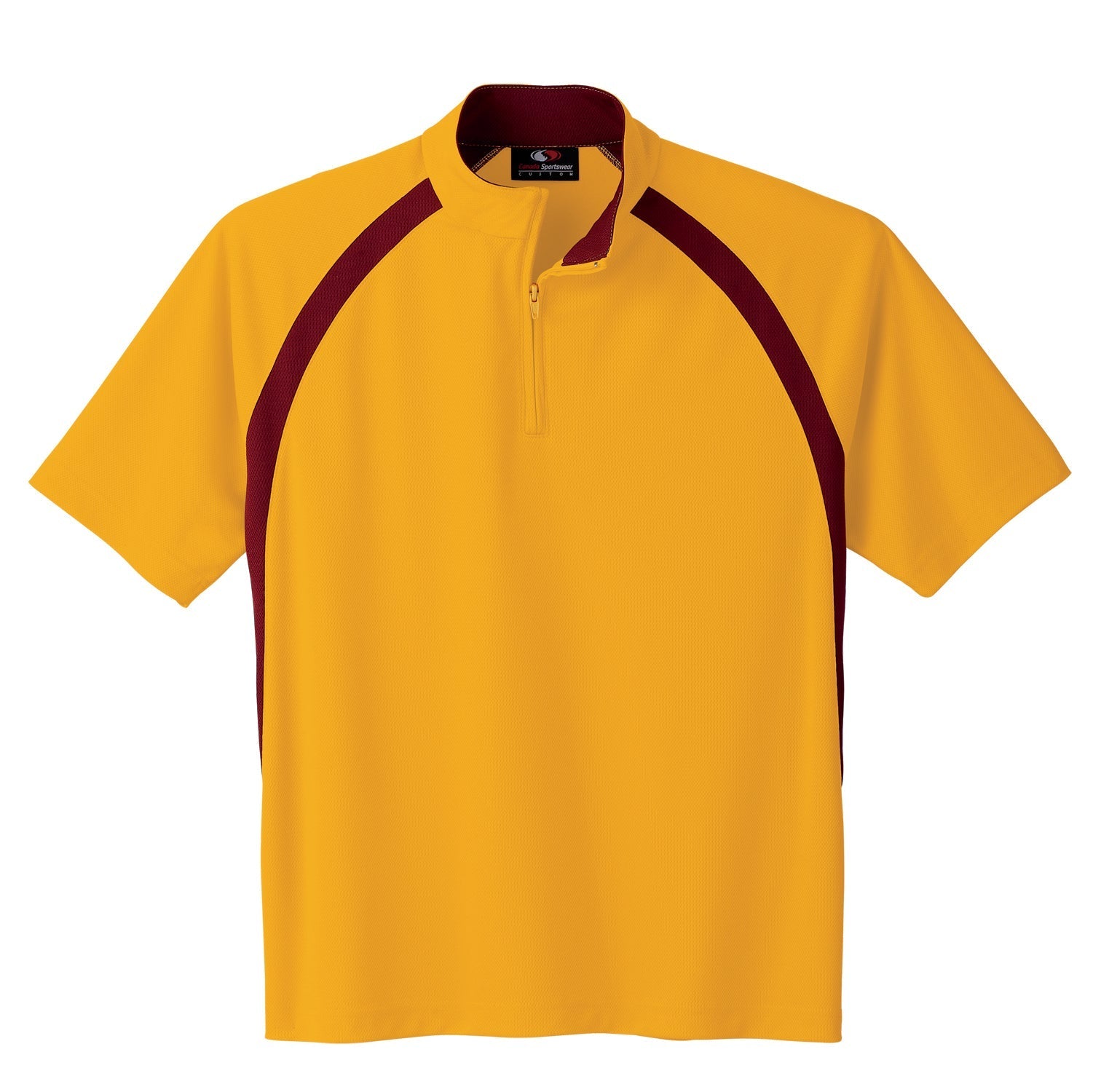 TS129 - Custom Two-toned 1/4 zip short sleeve t-shirt with raglan sleeves & inserts