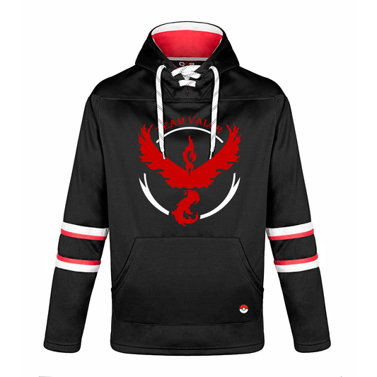 Team Valor Adult Pullover Hockey Lace Hooded Sweatshirt Adults Anti-Static Hoodie Breathable Hoodie Color Block Hoodie Embroidered Gamer Fashion Gaming Sweatshirt merch Moisture Wicking Hoodie pokestop merch Red and Black Red Team Team Red team valor Team Valor Hoodie Team Valor Merch Team Valor Merchandise valor