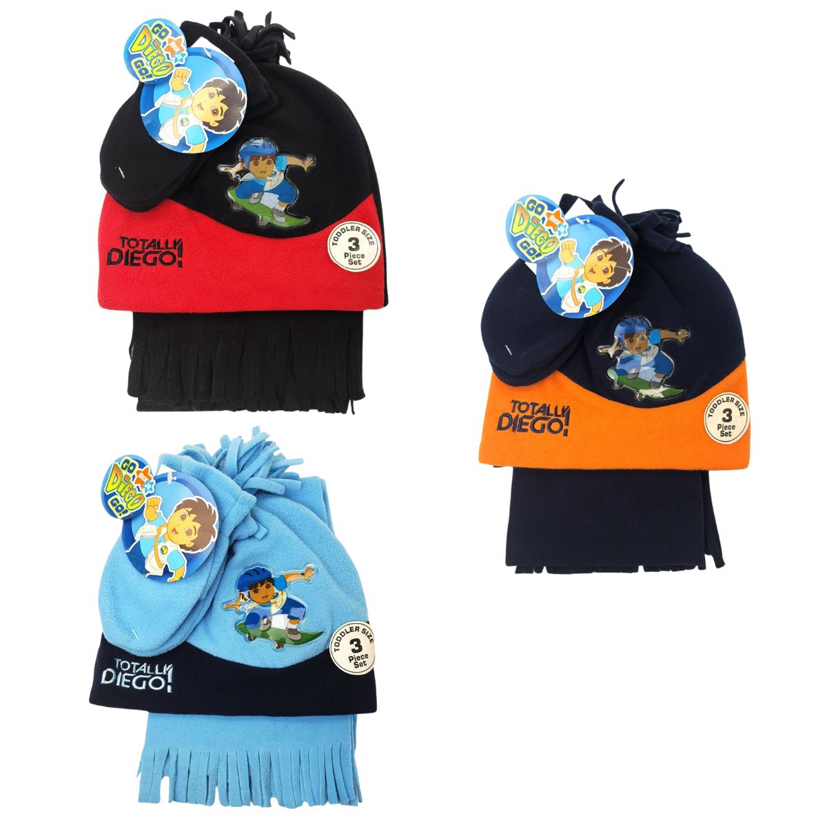 Toddler - Diego 3 pieces set, Winter hat, Mittens & Scarf, Multi-Coloured Youths
