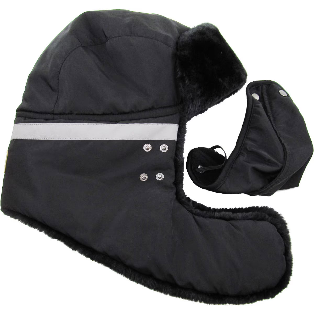Trapper Hat - Heavy Duty with Mask & Neck Warmer, Reflective Strip - Multi-Coloured