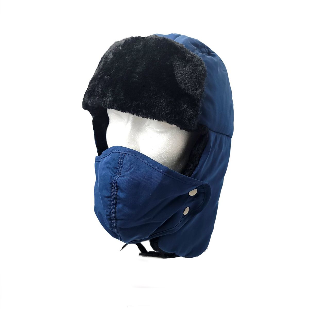 Trapper Hat- Short Fur with Detachable Mask - Multi-Coloured Navy OSFA Dozen Special Mix&Match