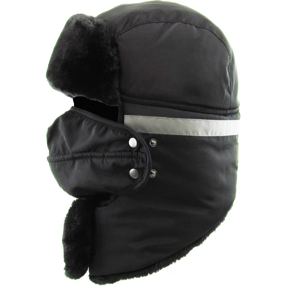 Trapper Hat - Heavy Duty with Mask & Neck Warmer, Reflective Strip - Multi-Coloured