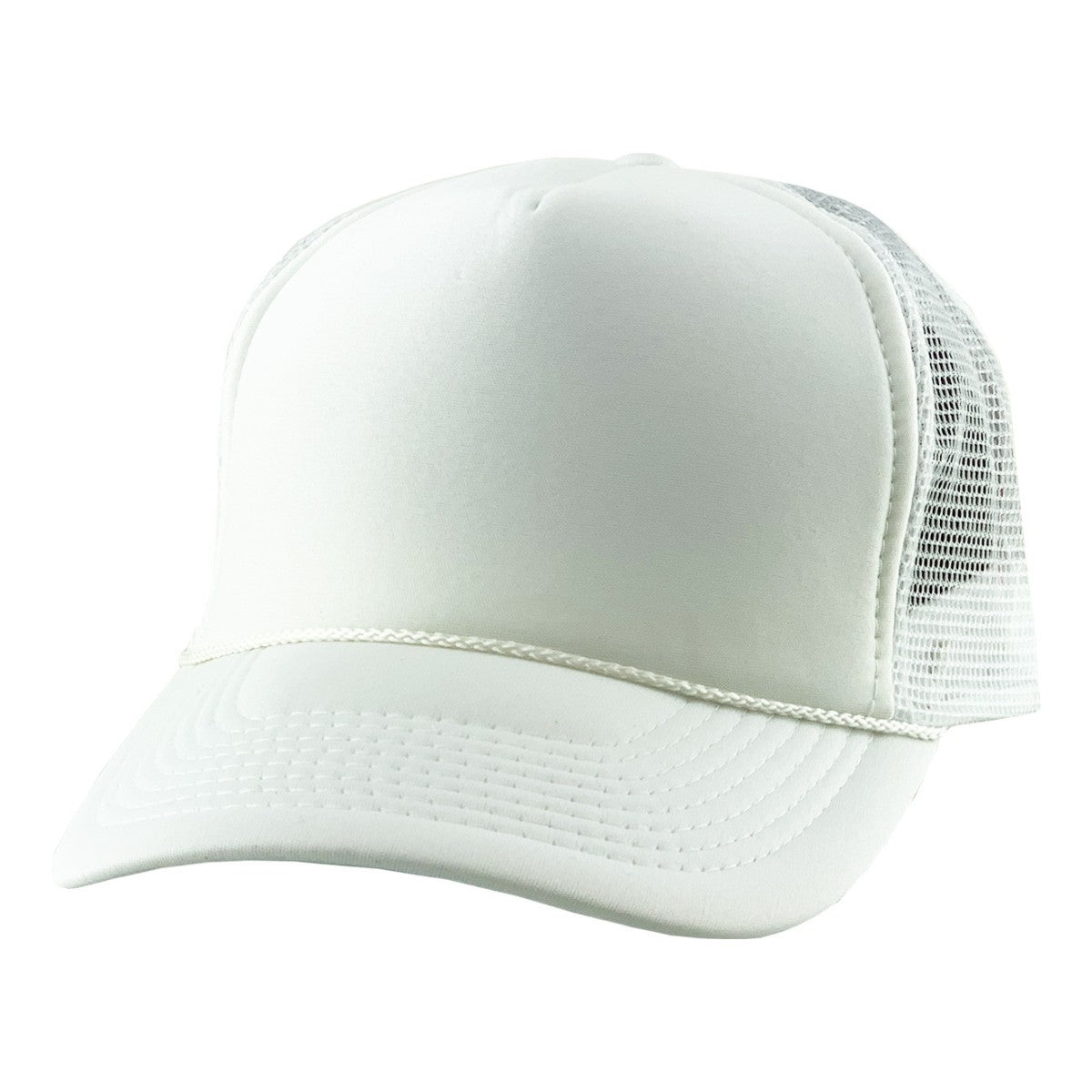 Trucker Cap - NS, Solid Colours White OSFA Trucker Cap