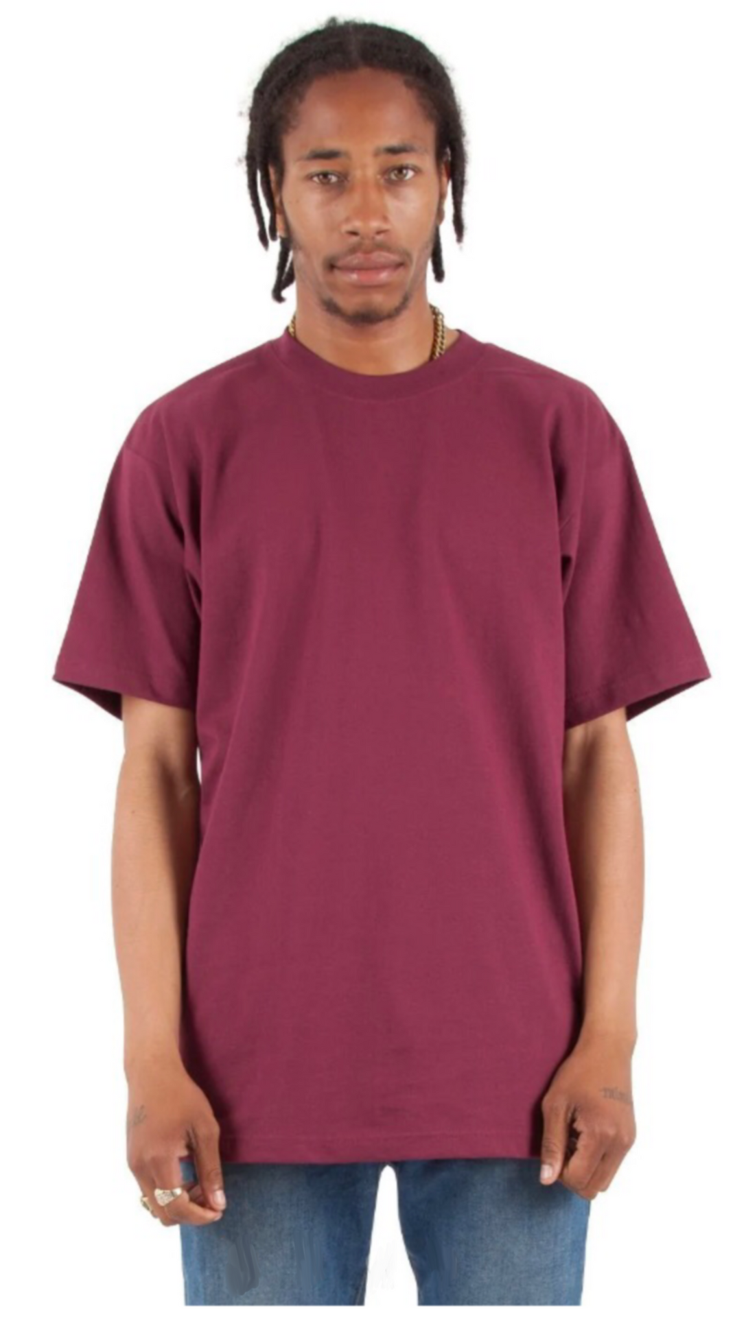Max Heavyweight Short Sleeve - 7.5 oz Burgundy COTTON Heavyweight MEN MEN TEE shaka Shaka Wear SHORTSLEEVES shsdparentproduct SLIGHT OVERSIZED TEE tshirts