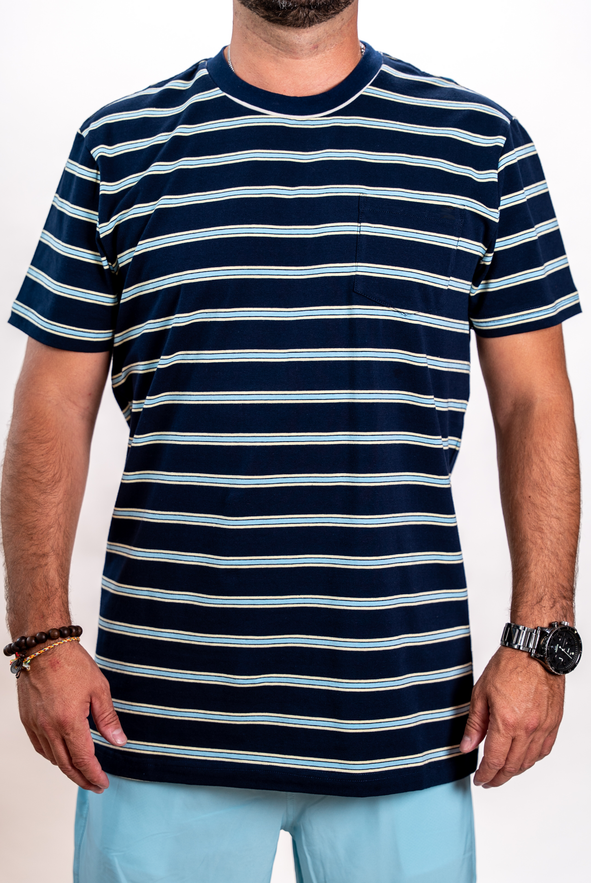 SEVEN TIDES STSSC15, - Surf Stripes Ss Crew, Navy