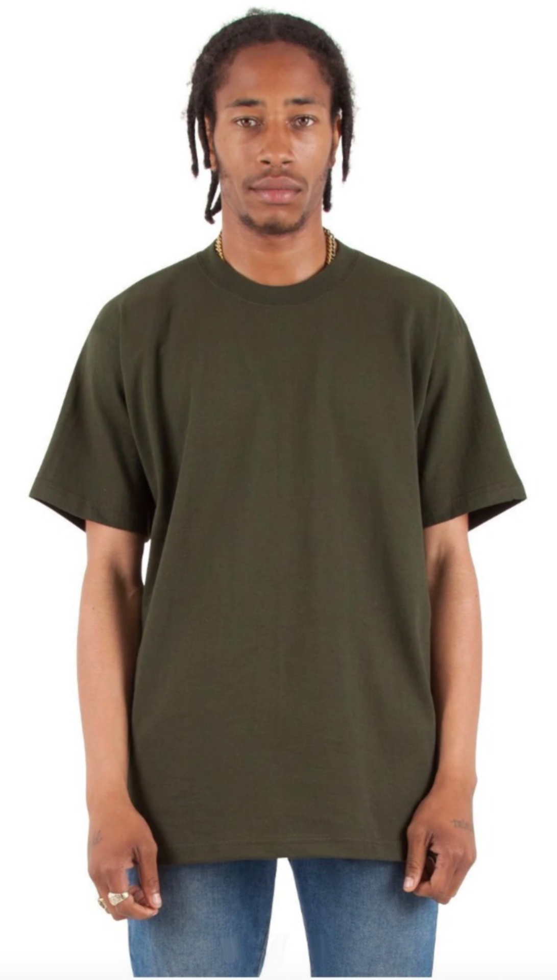 Max Heavyweight Short Sleeve - 7.5 oz Hunter Green COTTON Heavyweight MEN MEN TEE shaka Shaka Wear SHORTSLEEVES shsdparentproduct SLIGHT OVERSIZED TEE tshirts