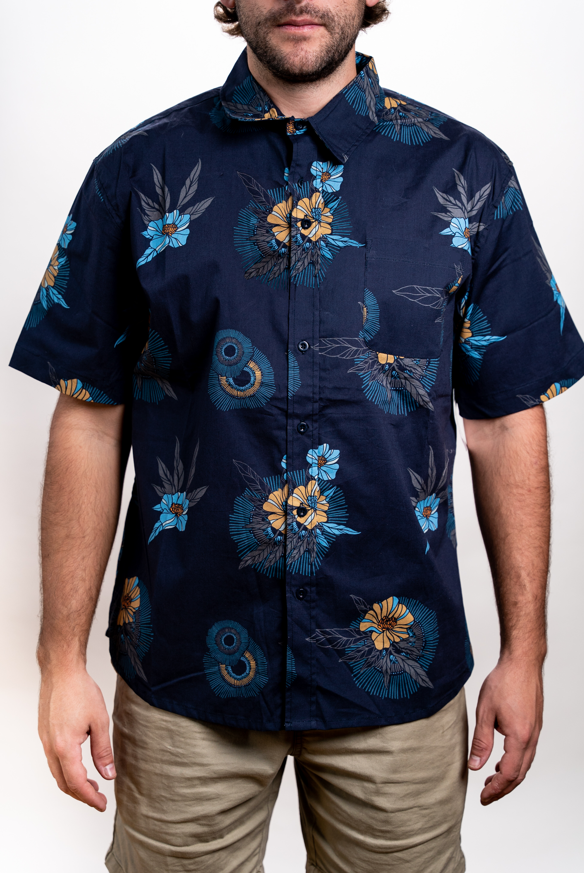 SEVEN TIDES STSSW47, - Aloha Vibes Ss Woven, Blue