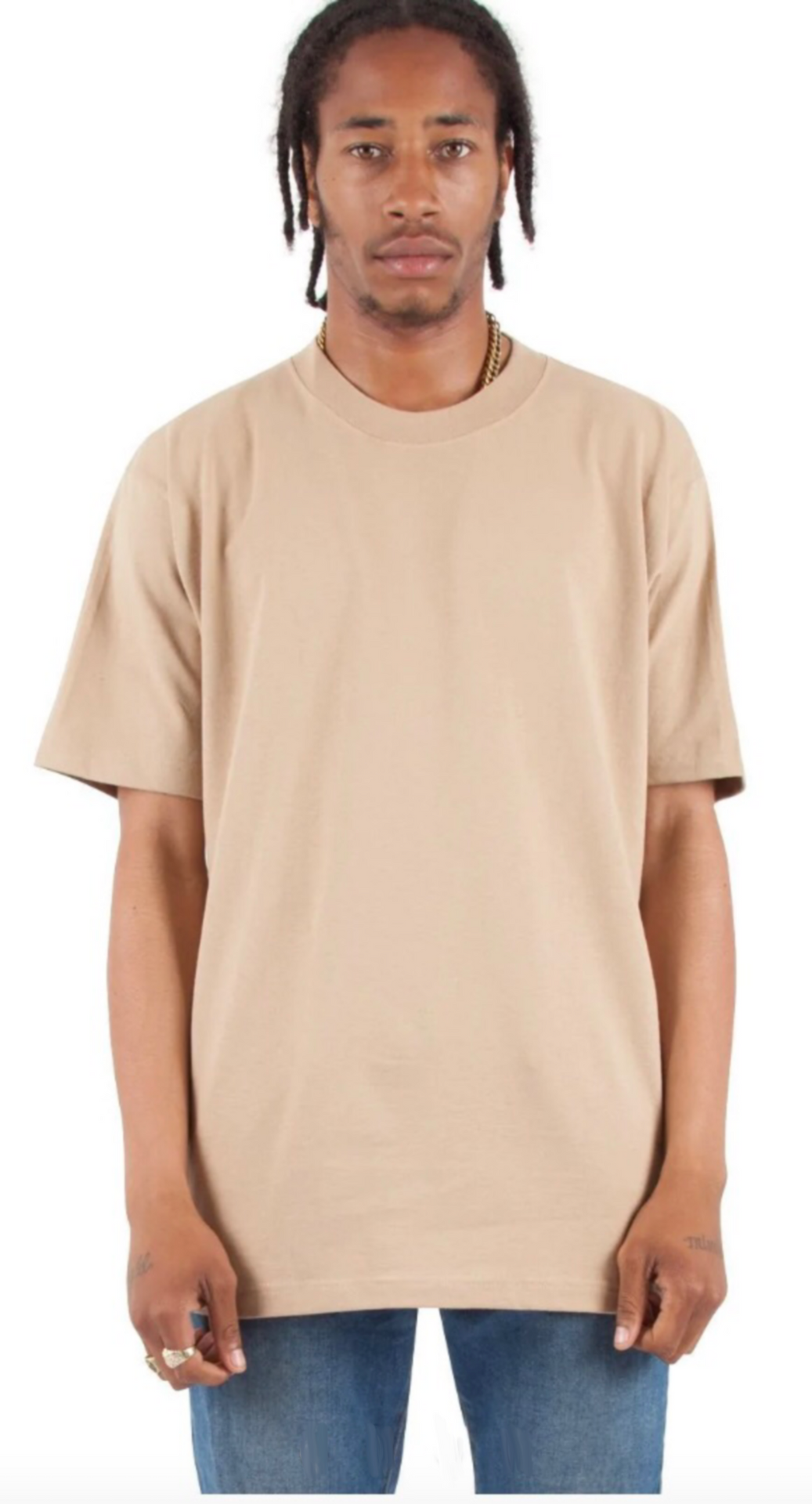 Max Heavyweight Short Sleeve - 7.5 oz Khaki COTTON Heavyweight MEN MEN TEE shaka Shaka Wear SHORTSLEEVES shsdparentproduct SLIGHT OVERSIZED TEE tshirts