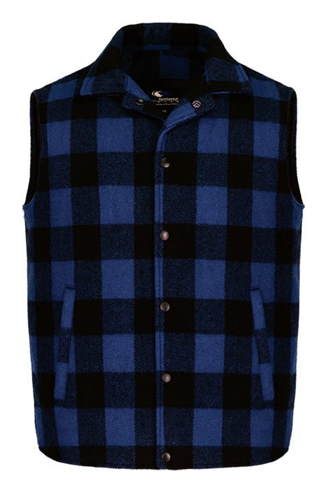 VT164 - Plaid Vest Black Royal