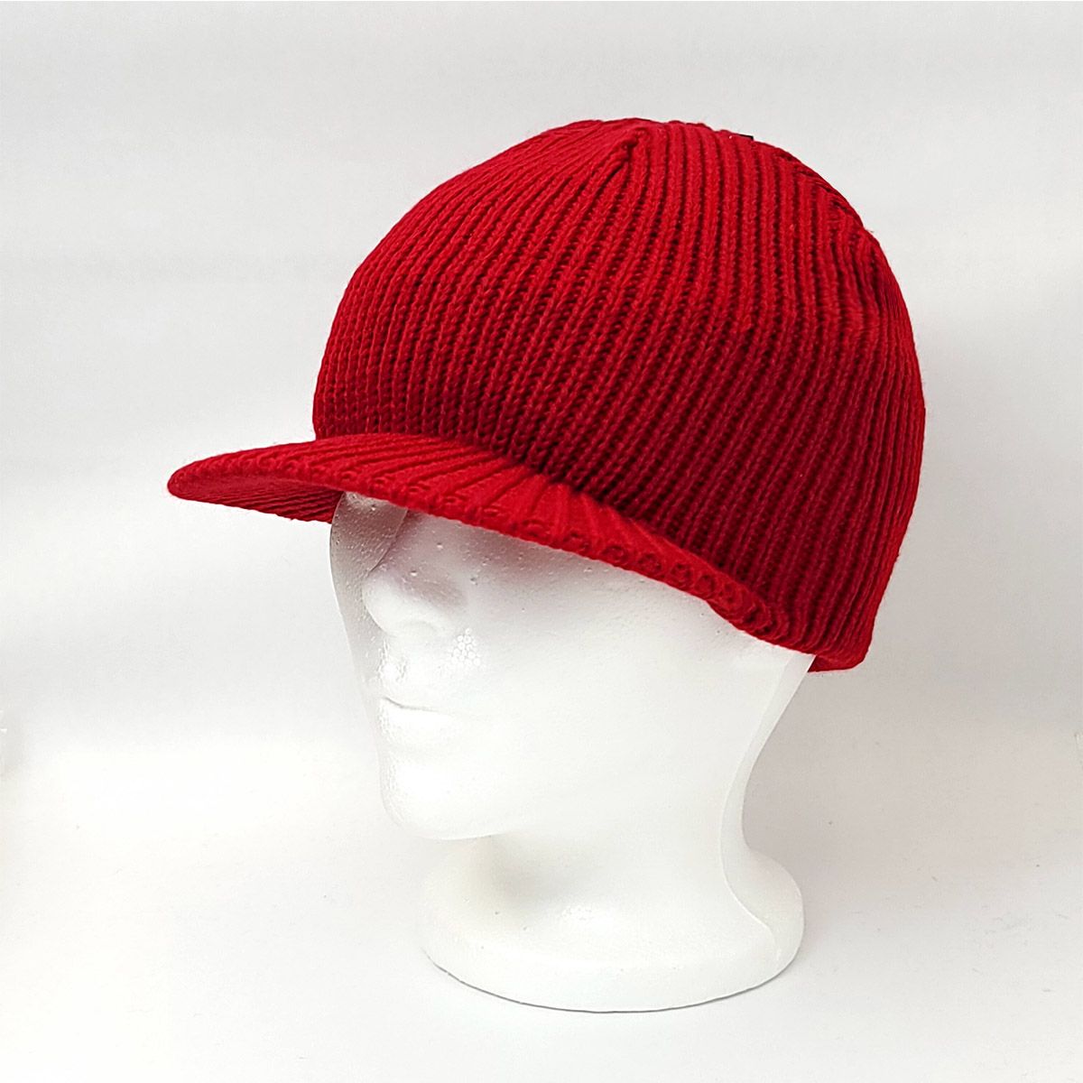 Plain Visor Beanie Red OSFA Dozen Special plain beanie
