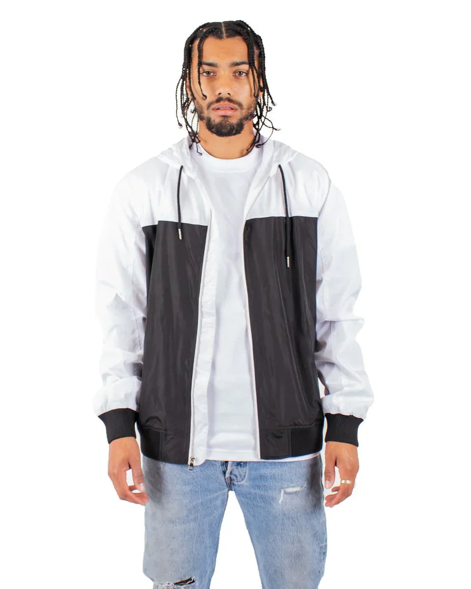 Windbreaker Jacket White Black MEN OUTERWEAR POLYESTER REGULAR Shaka Wear
