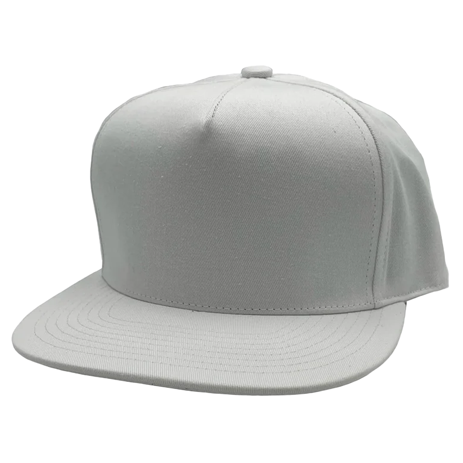 GNV-OTS001P5 - 5 Panels High Profile Flat Bill White One Size 5 PANELS COTTON FLAT FLAT BILL HIGH PROFILE nissi caps SNAPBACK STRUCTURED UNISEX