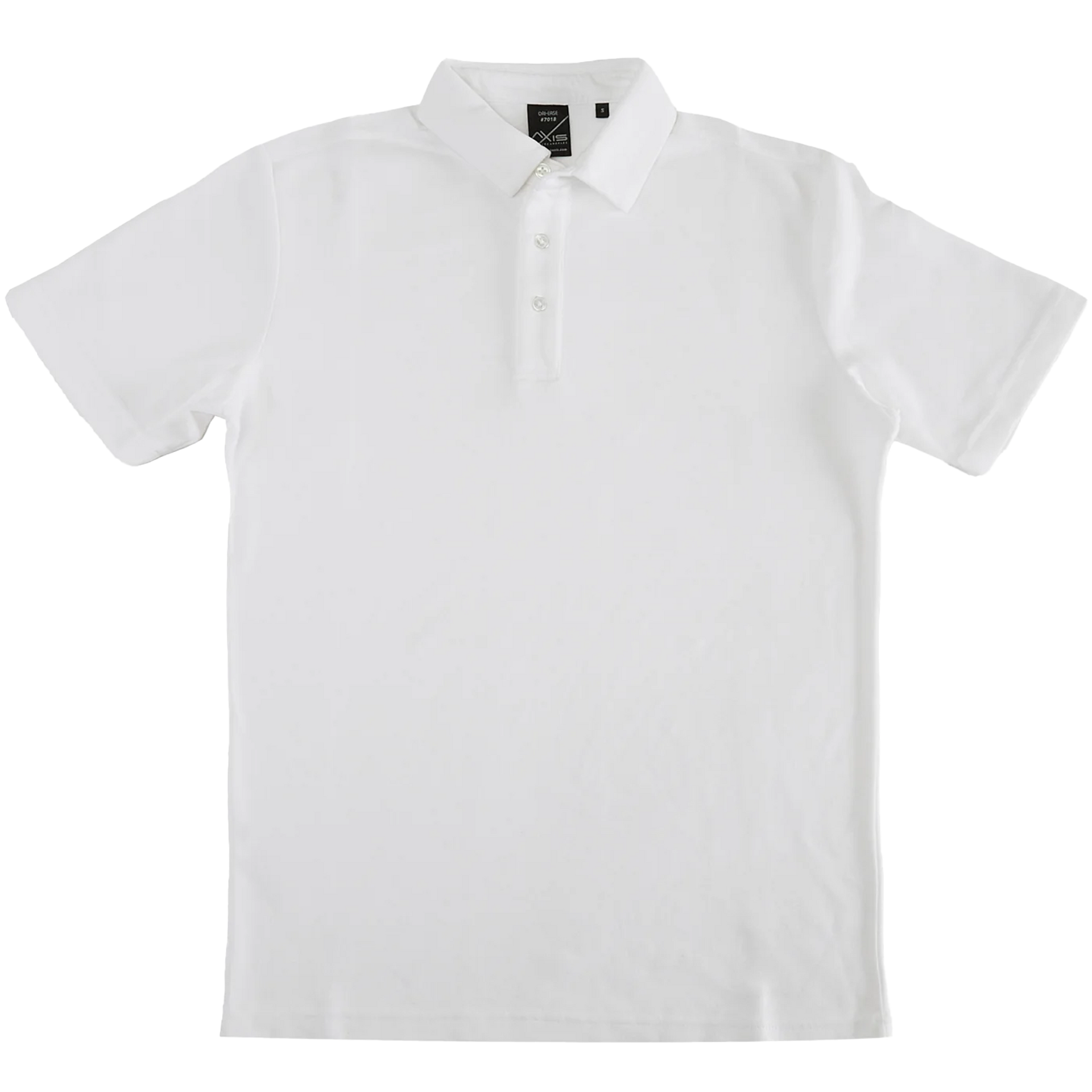 7018 - Dri Ease Polo Shirt White AXISM COTTON / POLYESTER DRI EASE MEN MIDWEIGHT POLO REGULAR tearaway