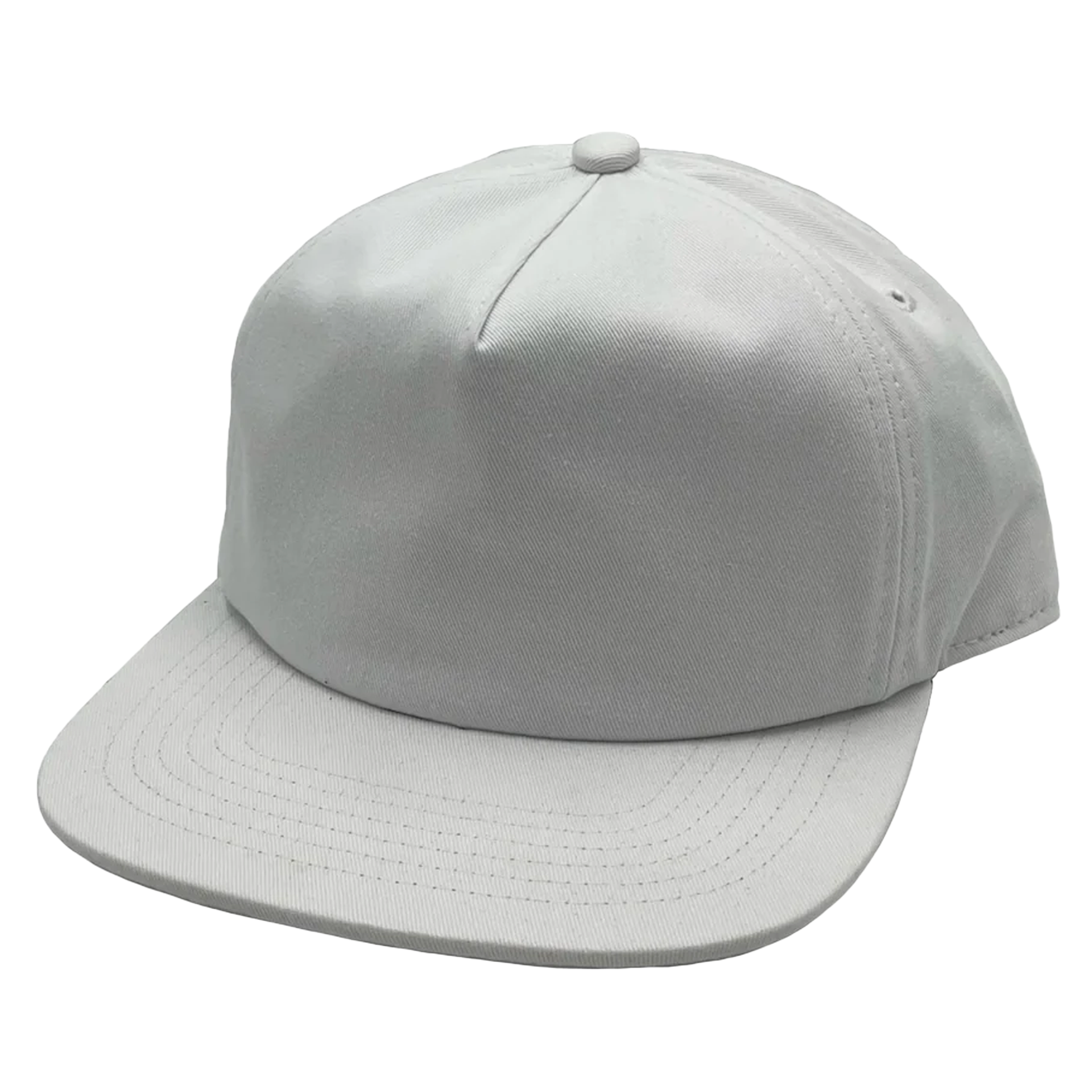 GNV-1040SB - 5 Panels Mid Profile Flat Bill White One Size 5 PANELS 5 PANELS - UNSTRUCTURED COTTON FLAT mid profile nissi caps SNAPBACK UNISEX UNSTRUCTURED