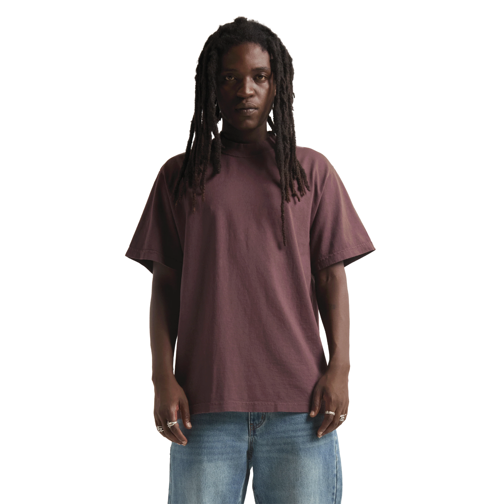 Max Heavyweight Garment Dye 7.5 oz Wine COTTON GARMENT DYE GARMENT DYES Heavyweight MEN MEN TEE OVERSIZED Pigment Dye shaka Shaka Wear SHORTSLEEVES shsdchildproduct t-shirt TEE tshirts