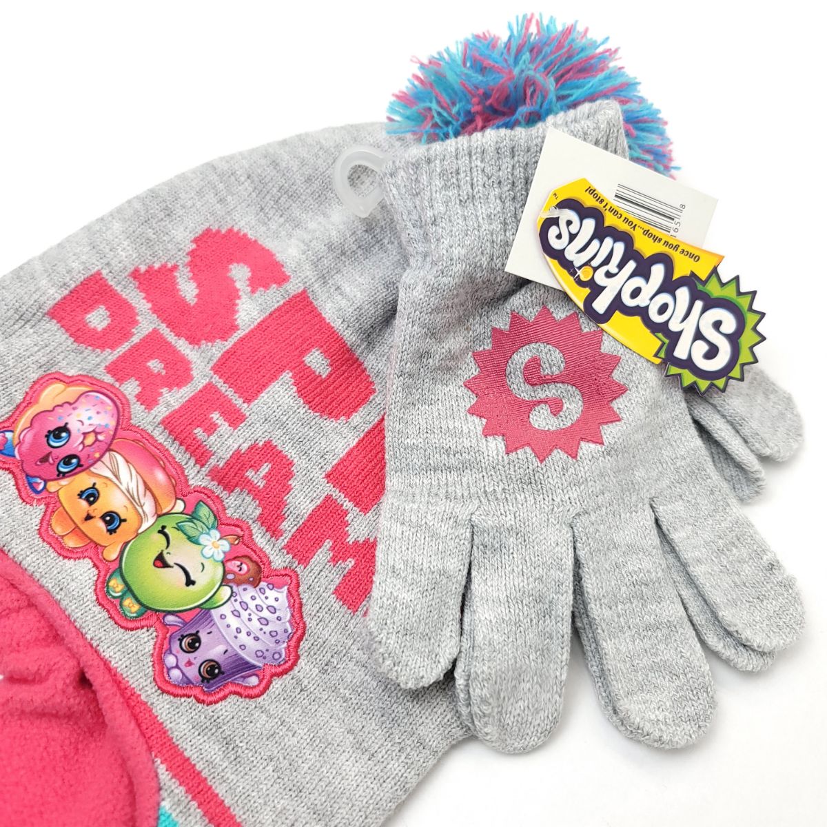 Youth - SPK Dreams, Shopkins, 2pcs set Pom Winter hat & Gloves Youths
