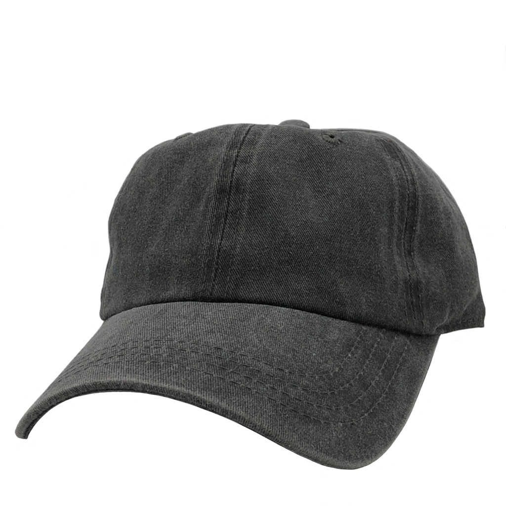 AS-1100 - Cotton Twill Premium Pigment Dyed Cap Black one size 6 PANELS - UNSTRUCTURED BUCKLE STRAP caps casquette COTTON CURVE hat hats headwear Men's NISSI nissi caps UNSTRUCTURED